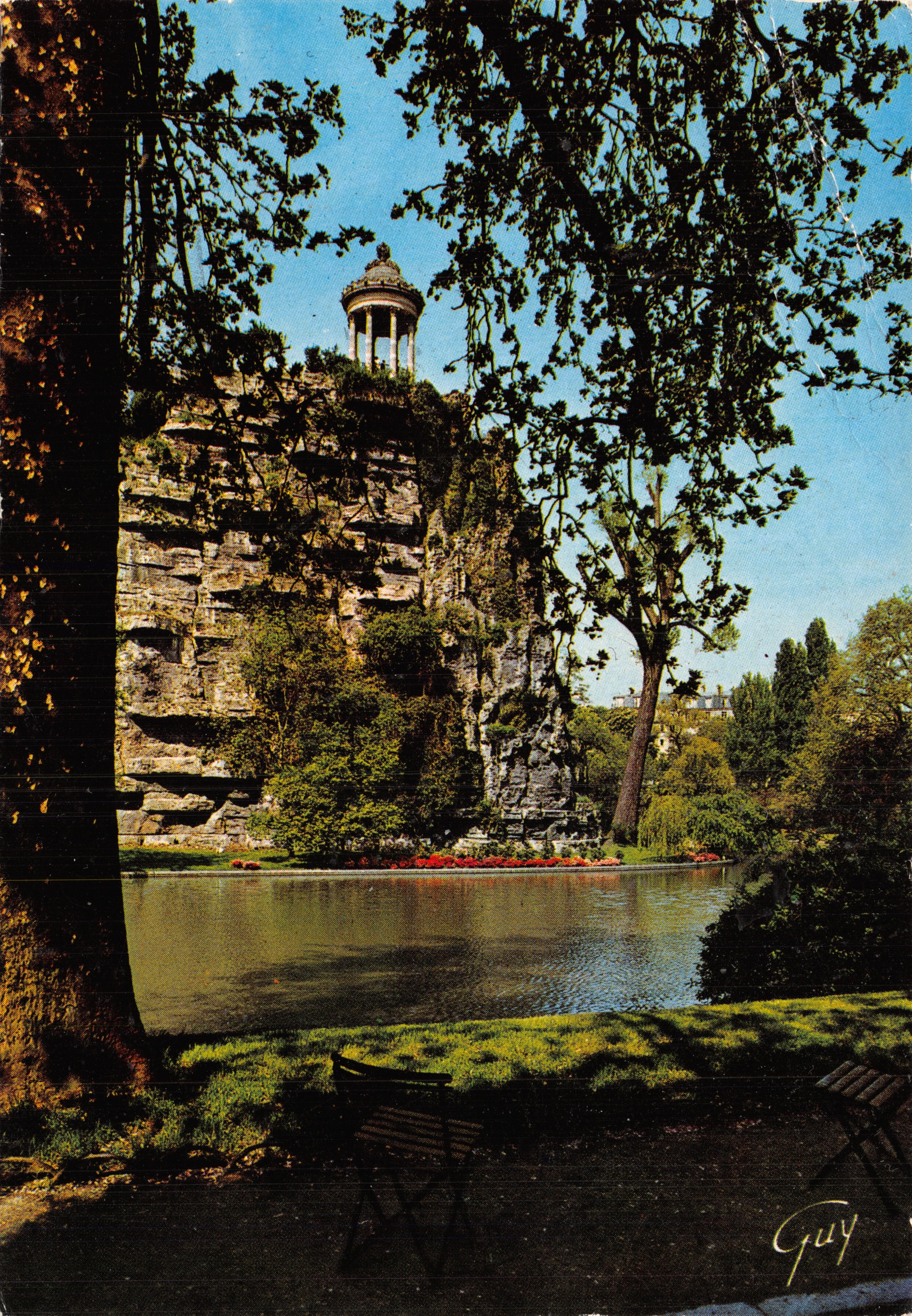 Paris et ses merveilles — Le temple et le lac du parc des Buttes-Chaumont — Éditeur André LECOMTE, n° 5368