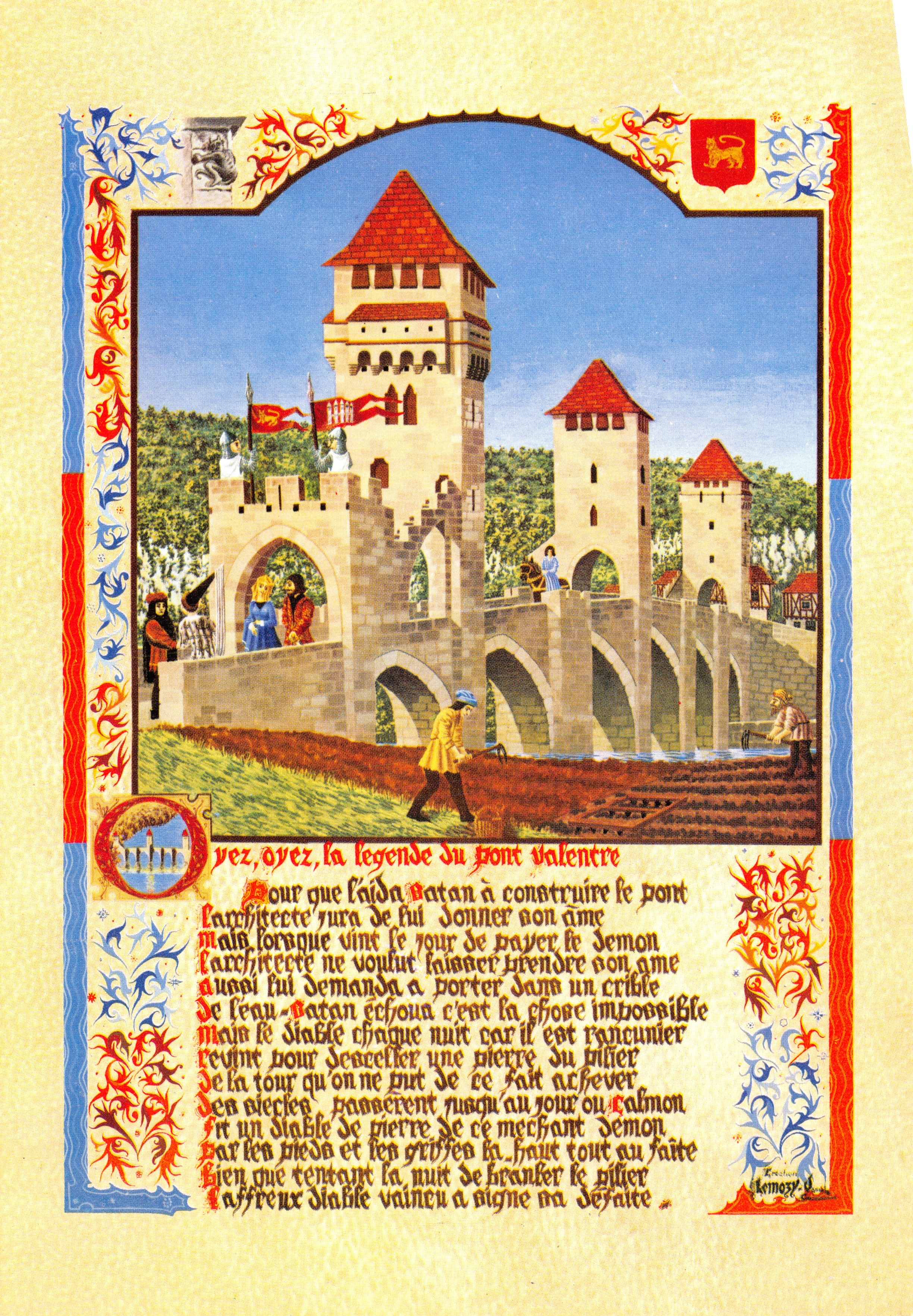 Le pont Valentré à Cahors — légende médiévale illustrée — éditeur ORIENT, n° 23