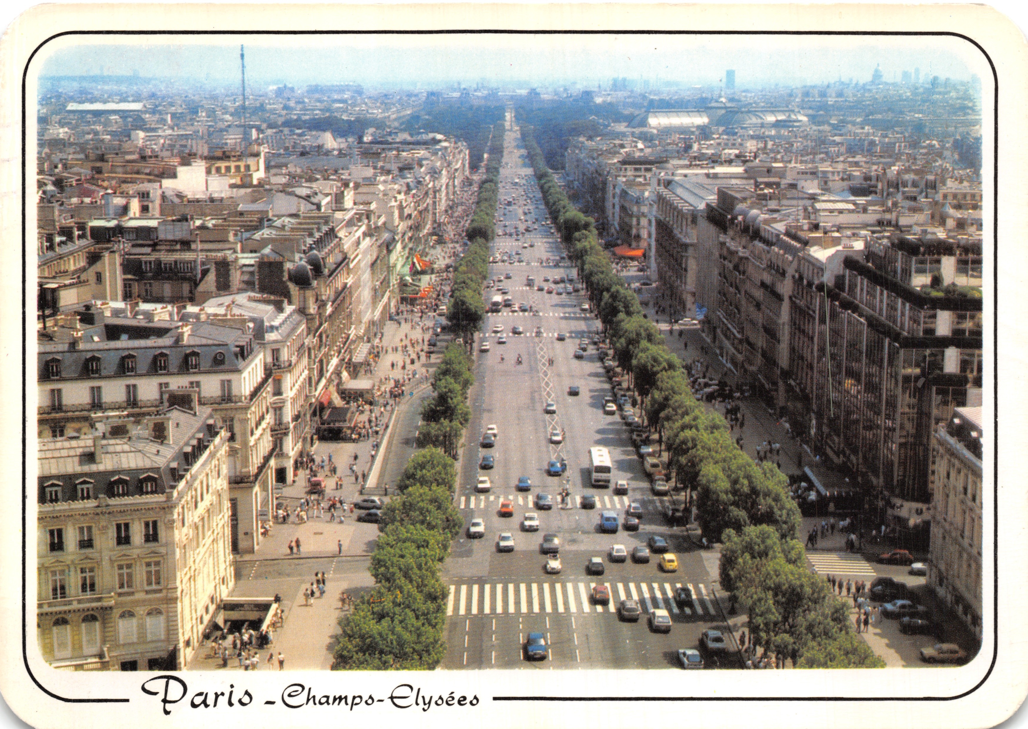 Paris - Champs-Élysées — vista desde la cima del Arco de Triunfo — Éditions des Archives, París, n° 497