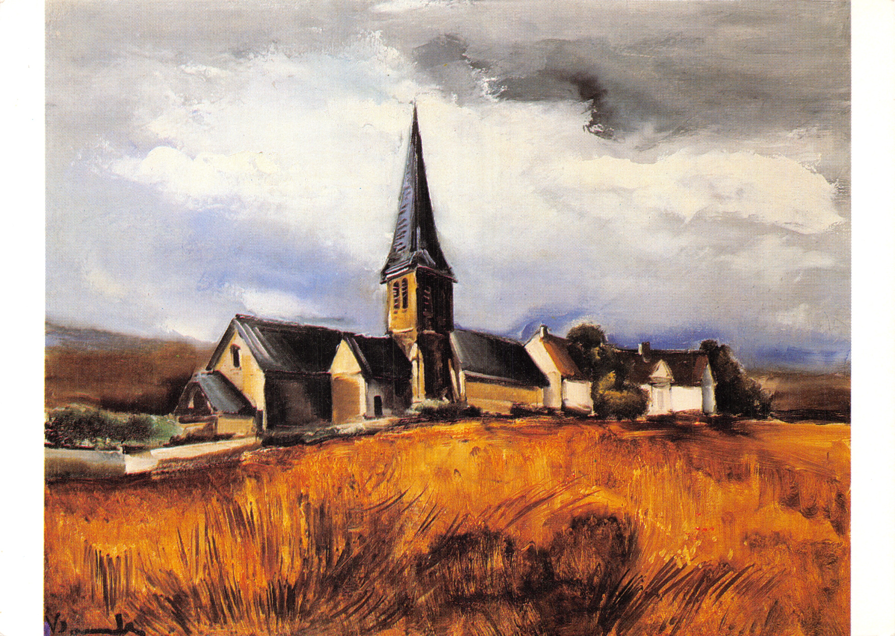 Village et son clocher — peinture de Maurice de VLAMINCK — éditeur : Musée des Beaux-Arts de Lyon