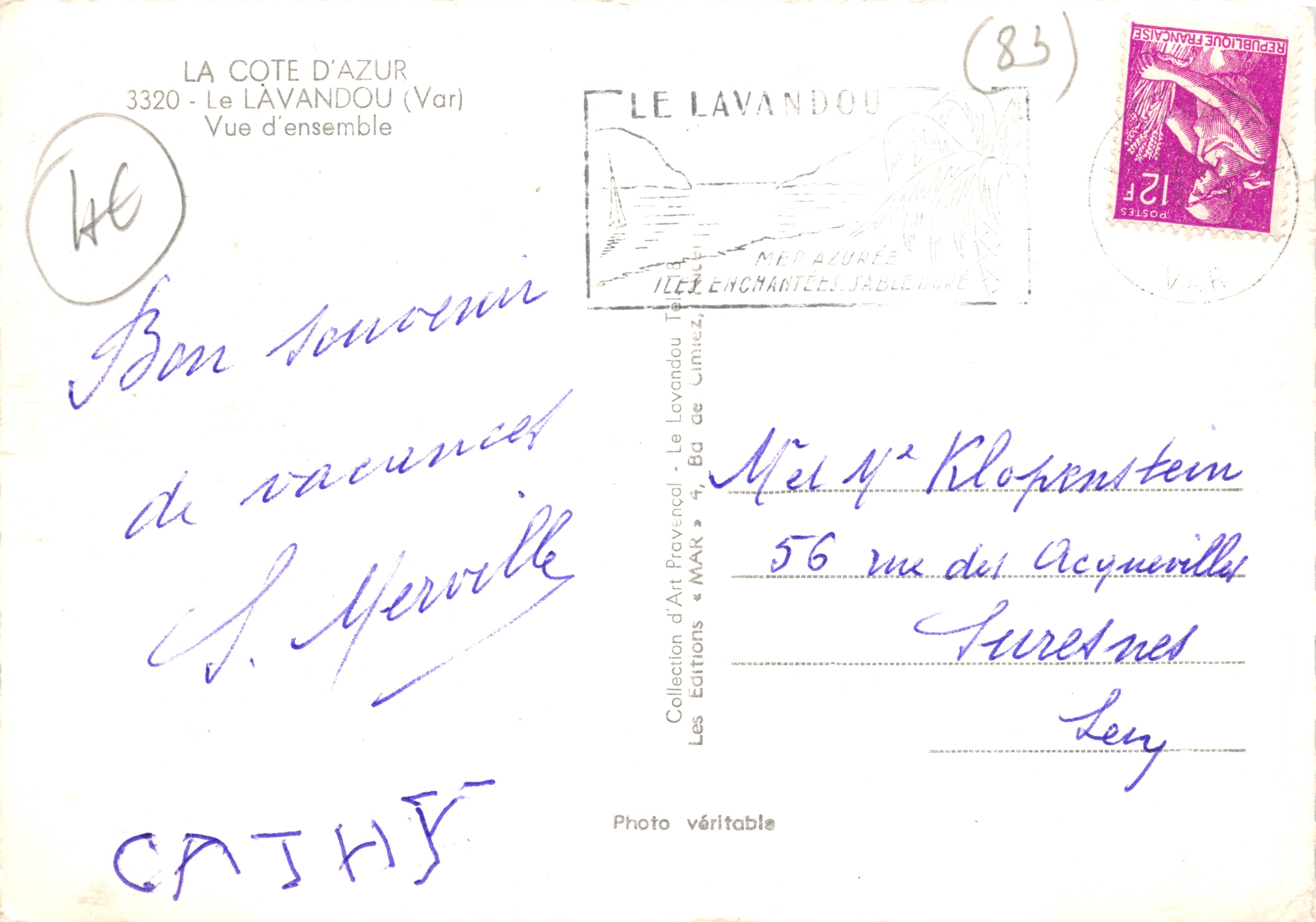 Vue d'ensemble — Le Lavandou (Var) — Éditions « MAR » — Back