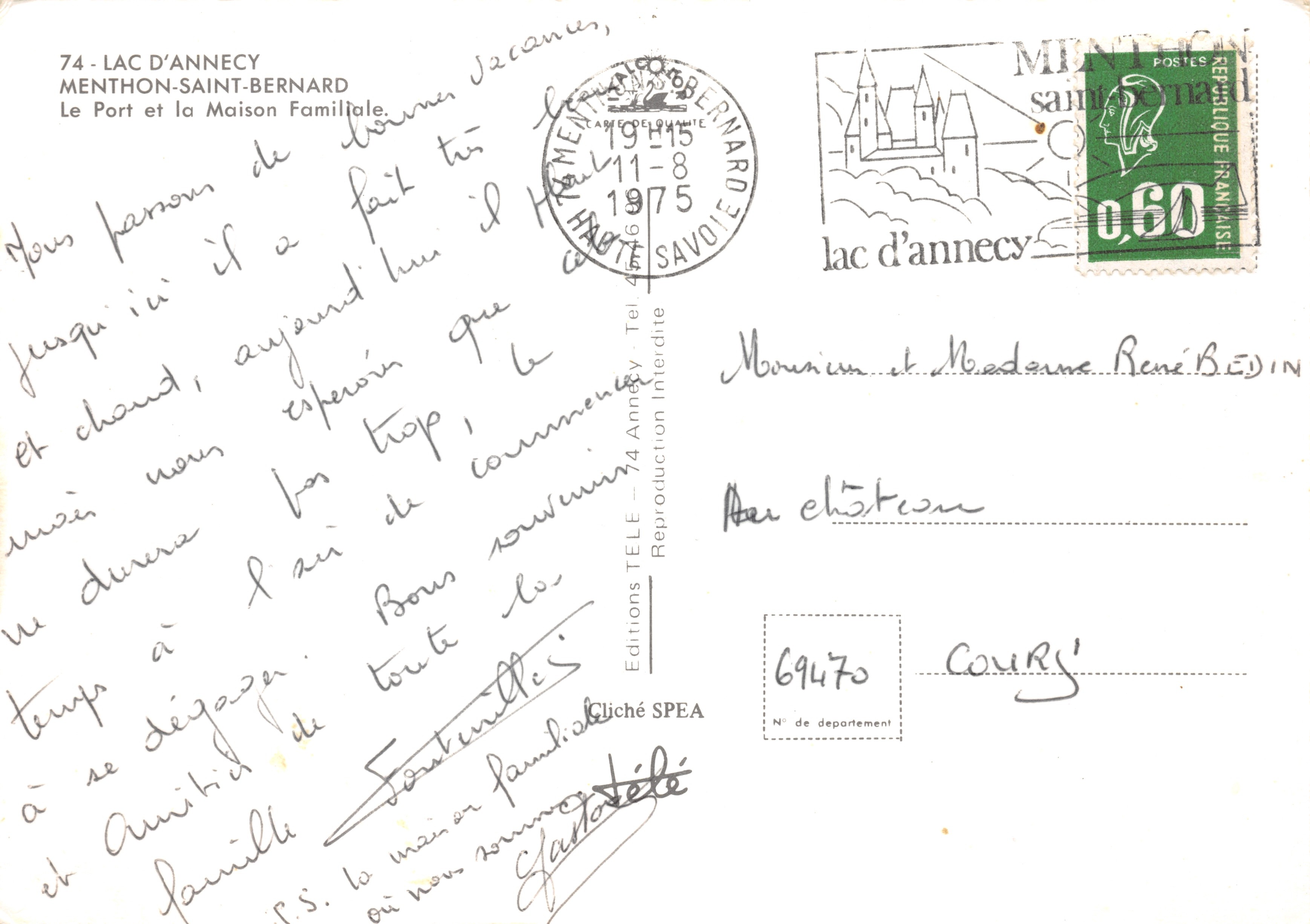 Lago d'Annecy — Il Porto e la Casa Familiare — Editions SPEA — Verso