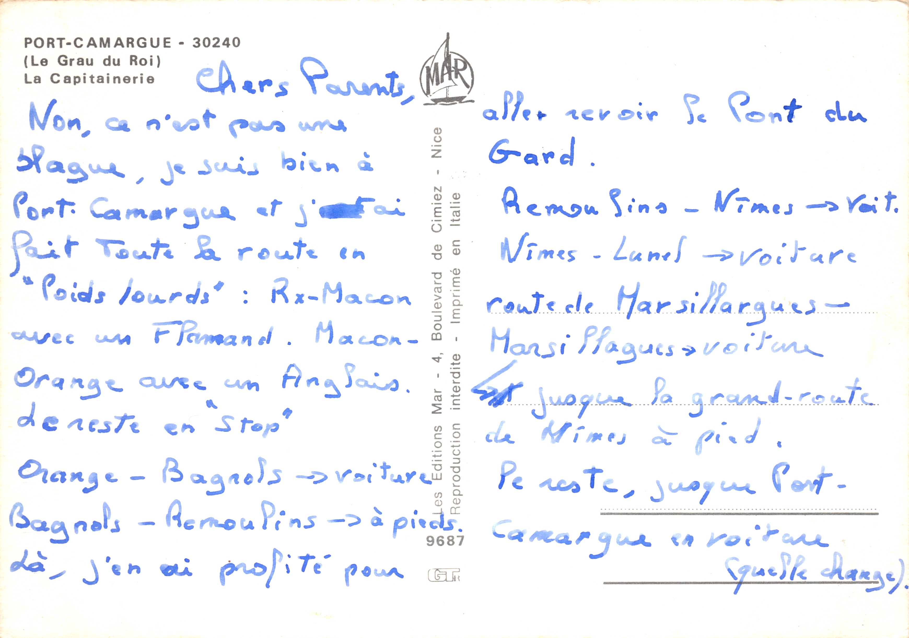 Port-Camargue — Le Grau du Roi — La Capitainerie — Editore Les Éditions Mar — Verso