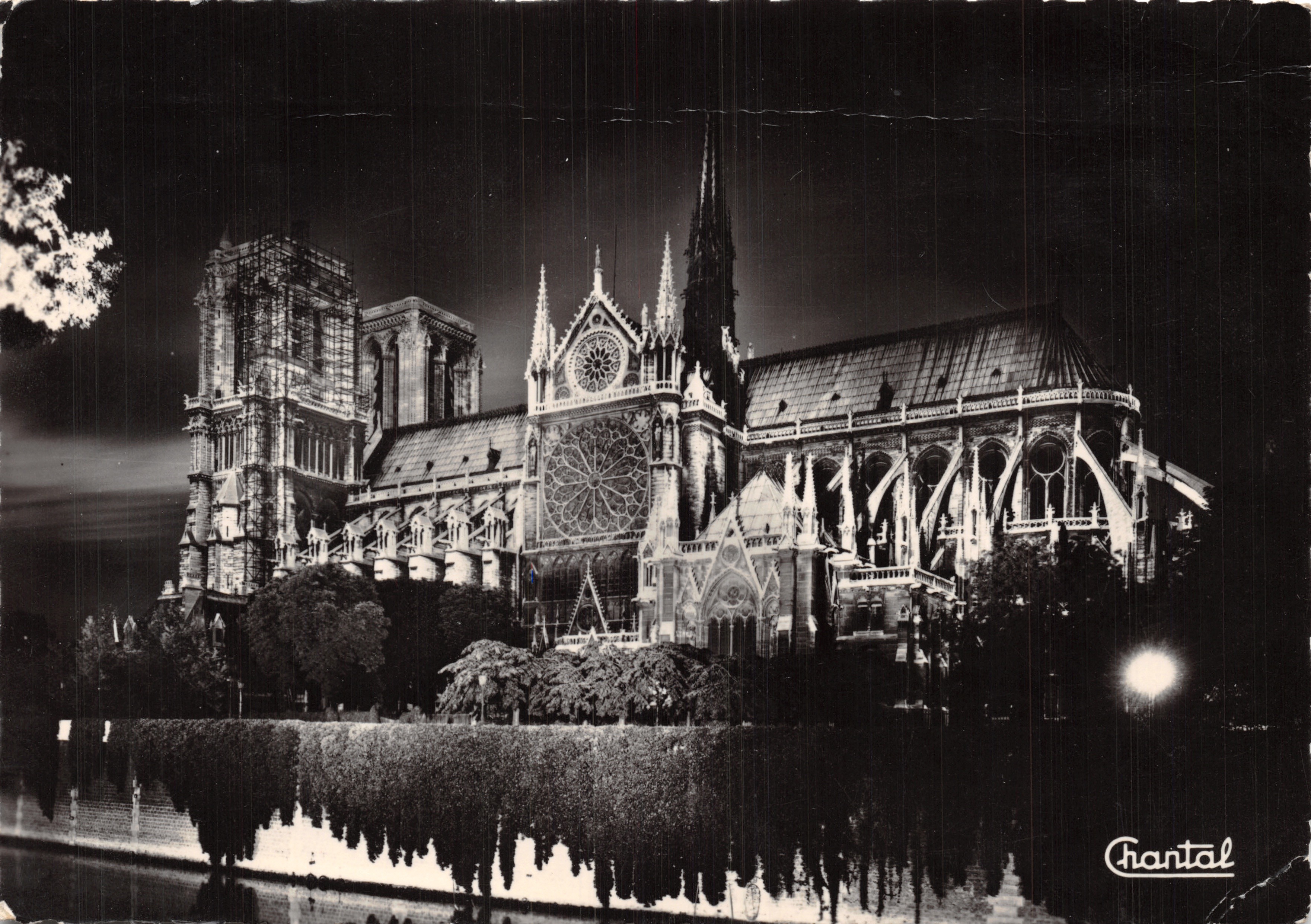 Notre-Dame de Paris — Night view illuminated — Éditions Chantal, n° 809