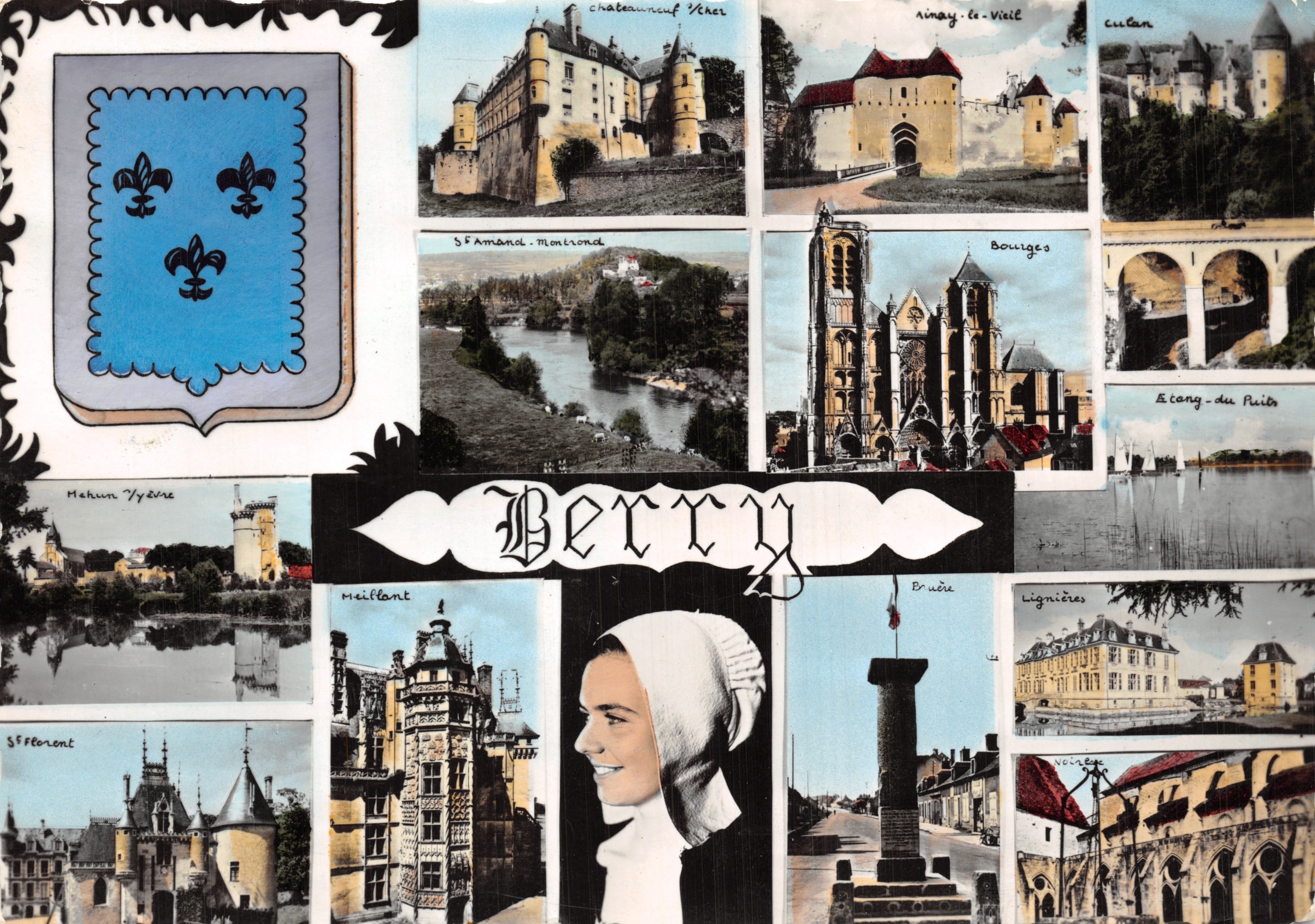 Berry — Collage von Orten und Wappen — Éditions du LYS