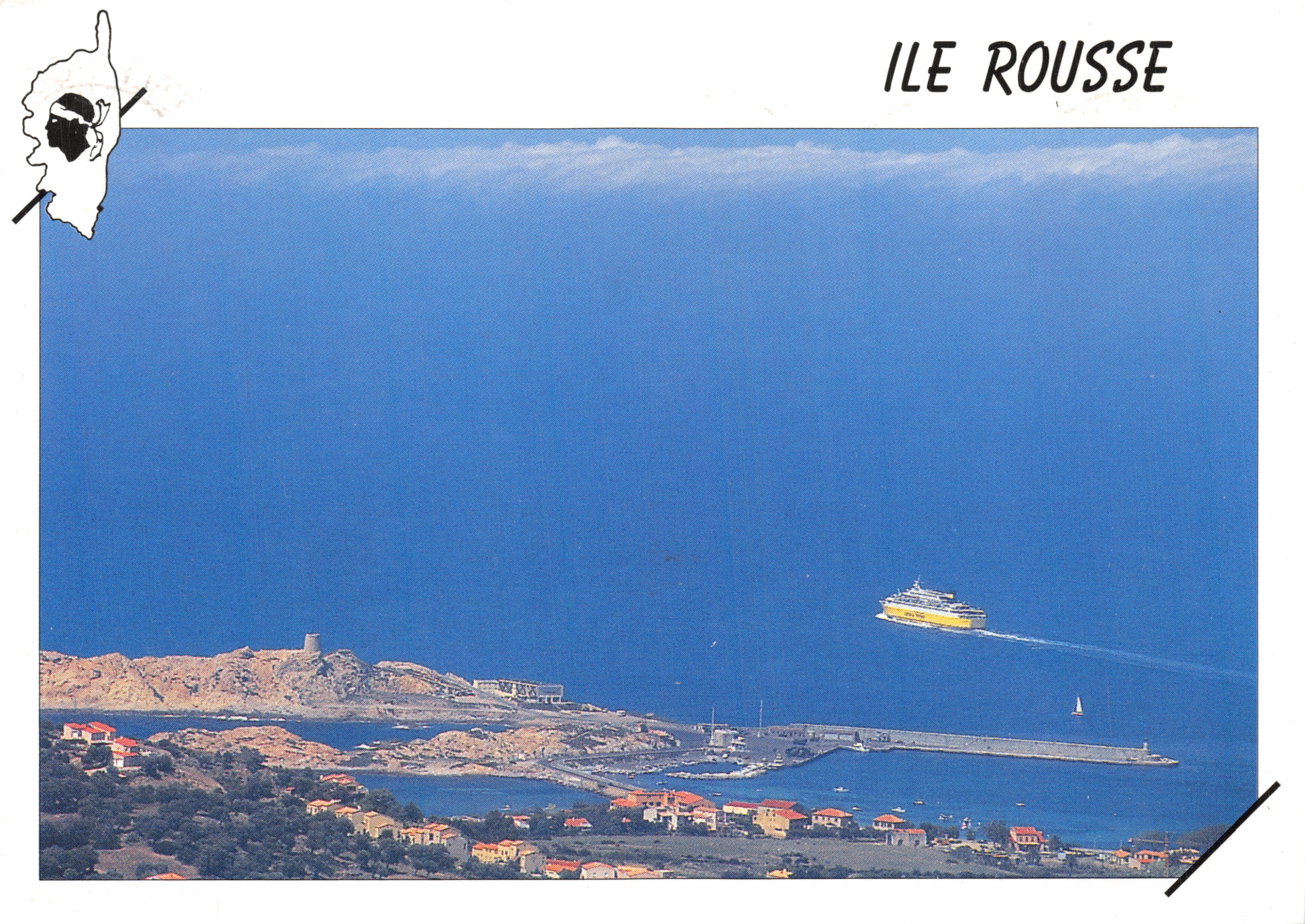 Ile Rousse — vue aérienne du port et du ferry — éditeur COMPA