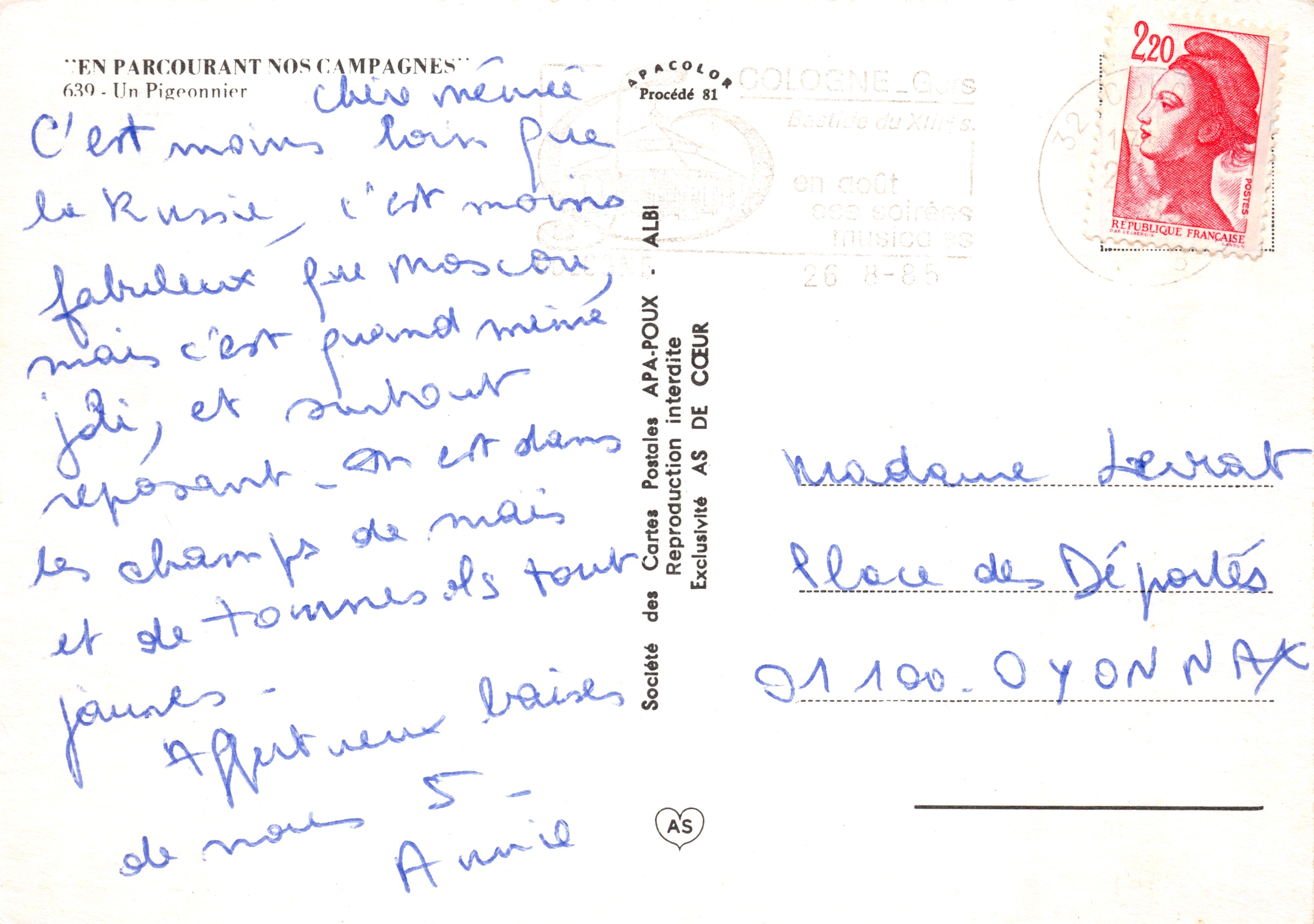 Un pollaio — editore APA-POUX, n. 639 — Verso