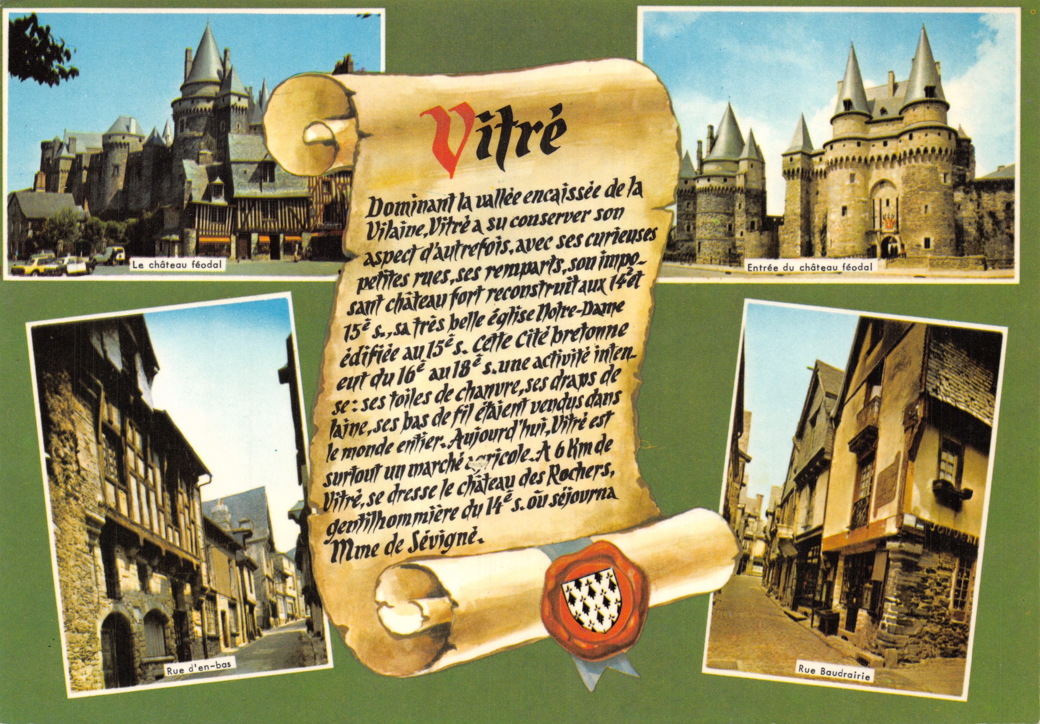Vitré — Castello feudale, vie storiche e chiesa di Notre-Dame — Editore Pierre Artaud & Cie, Nantes