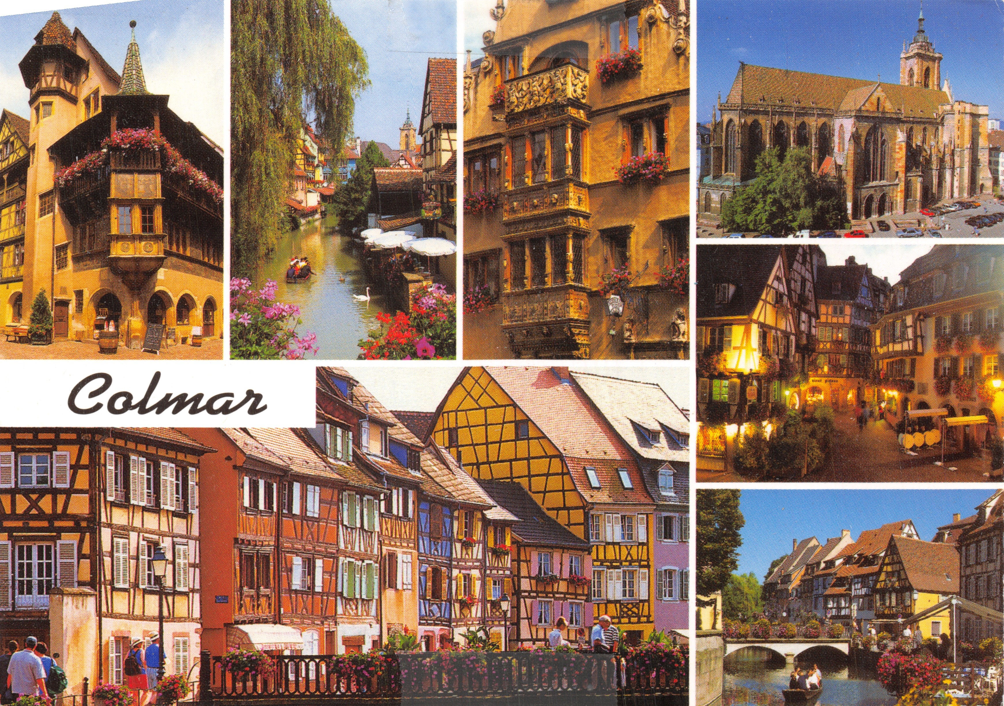 Colmar — panoramische uitzicht van houten huisjes en het kanaal — Éditions Y. Noto-Cartabella