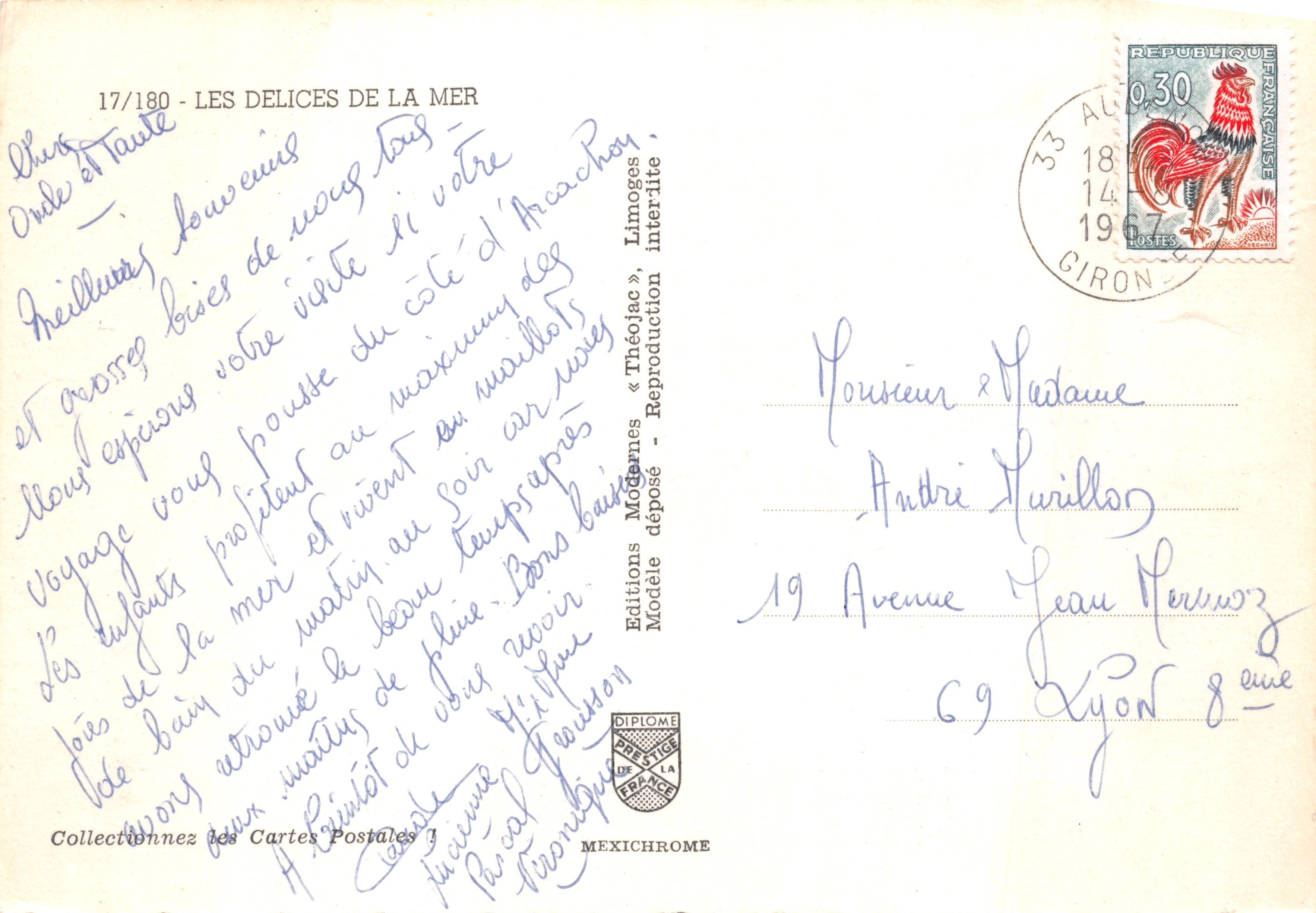 Les Délices de la Mer — éditeur IRIS, n° 17/180 — Verso