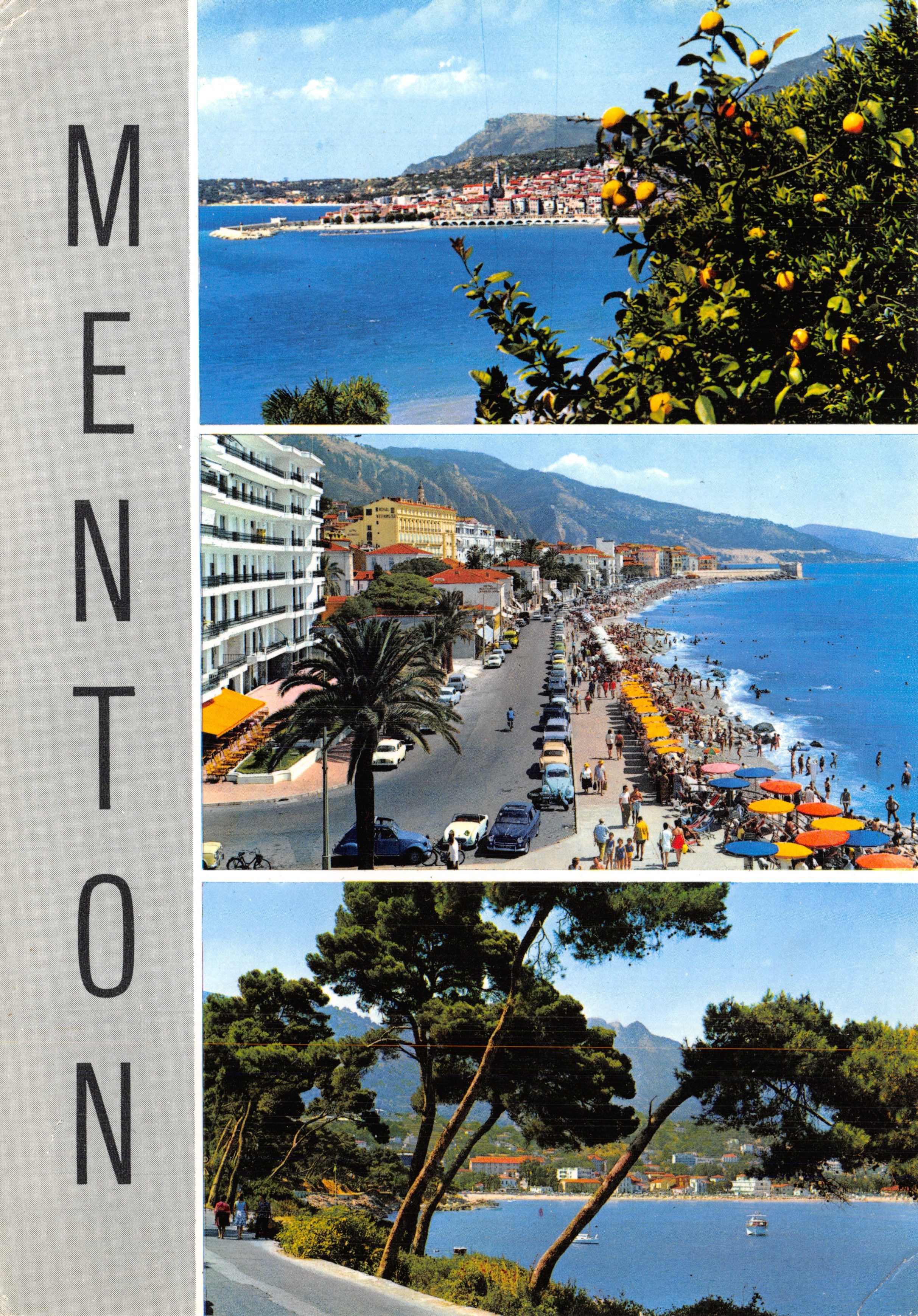 Menton — vue générale avec plage et montagnes — Les Éditions MAR, n°302