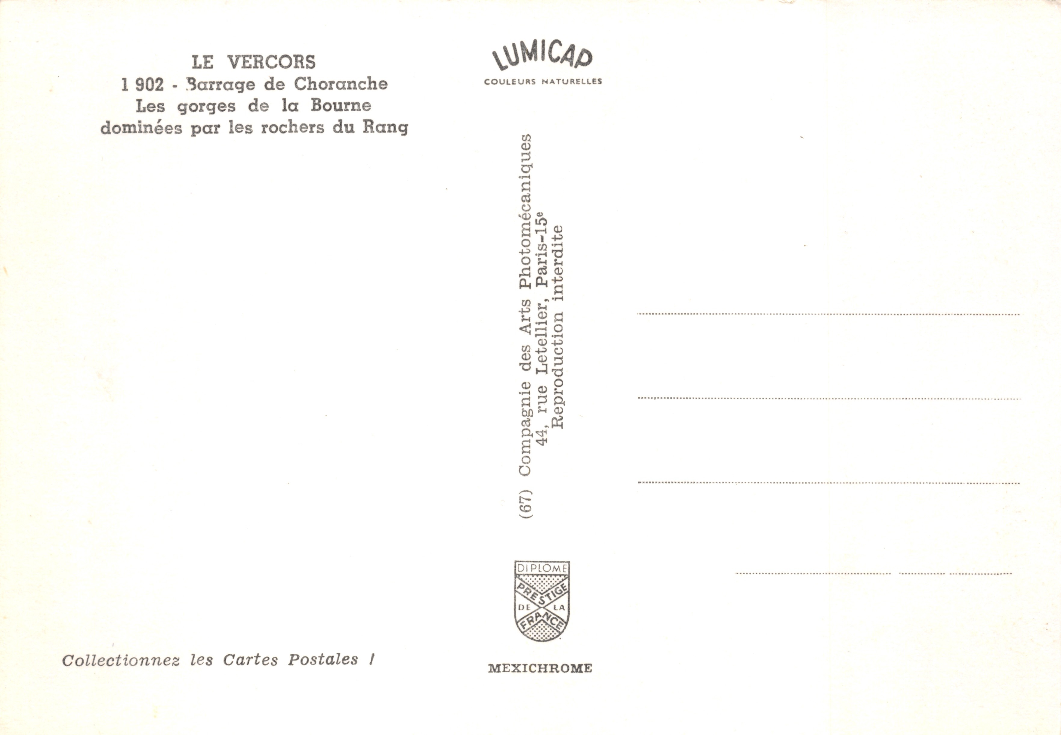 Les gorges de la Bourne — barrage de Choranche dominées par les rochers du Rang — Lumicap — Reverso