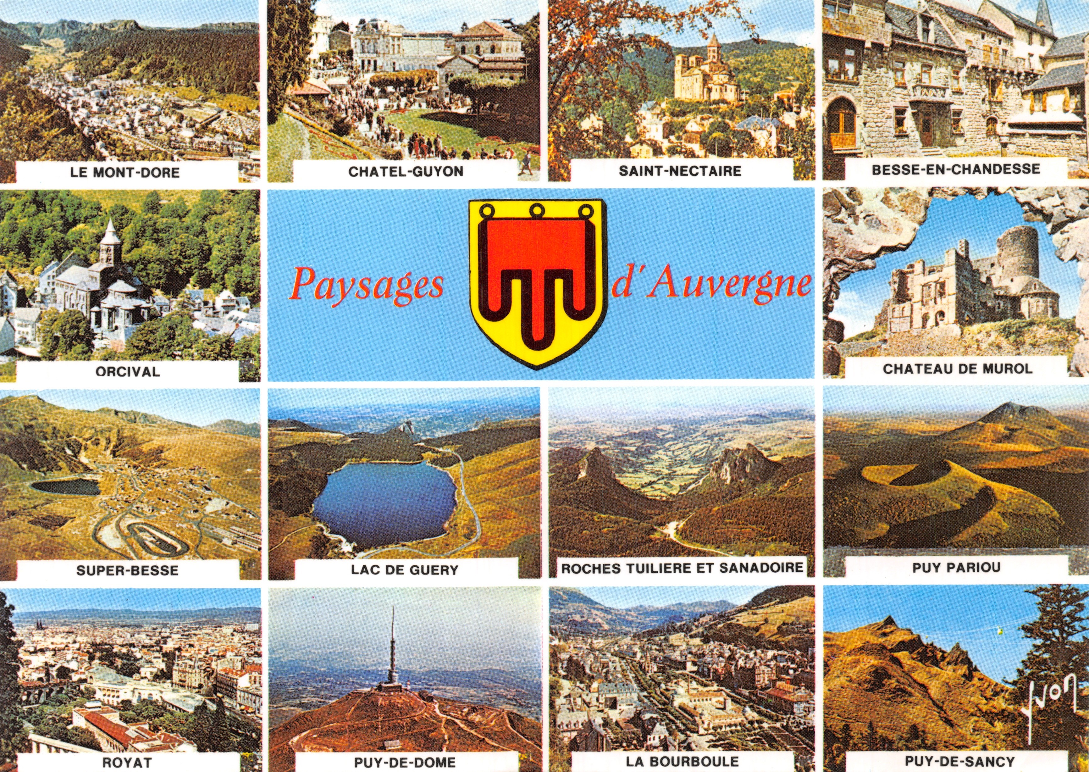 Paysages d'Auvergne — Collection de 10 lieux (Le Mont-Dore, Châtel-Guyon, Saint-Nectaire, etc.) — Éditeur : Éditions d'Art Perceval