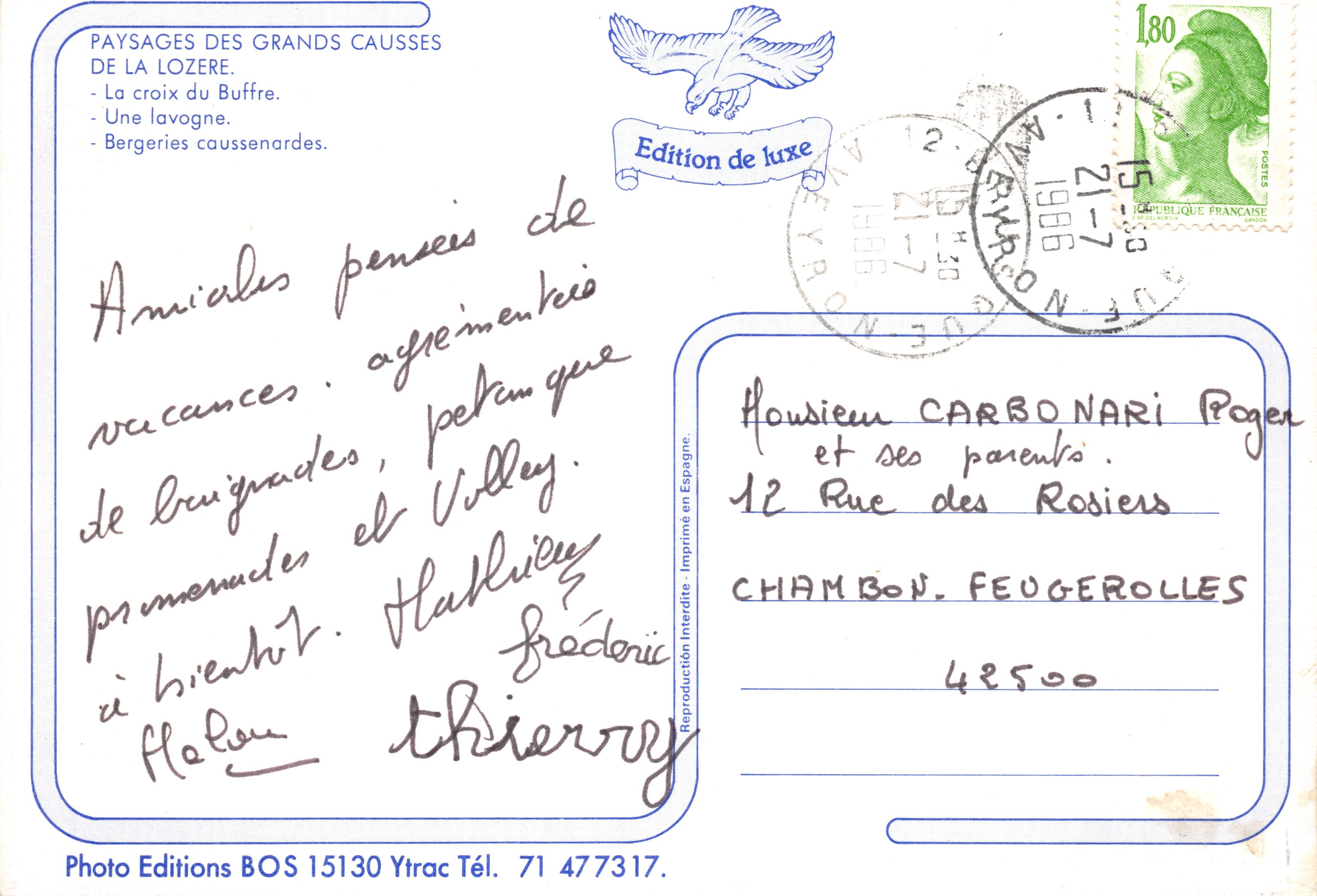 Paesaggi dei Grands Causses — Croix du Buffre, lavogne, capanne caussenarde — Edizione di lusso, Photo Editions BOS — Verso