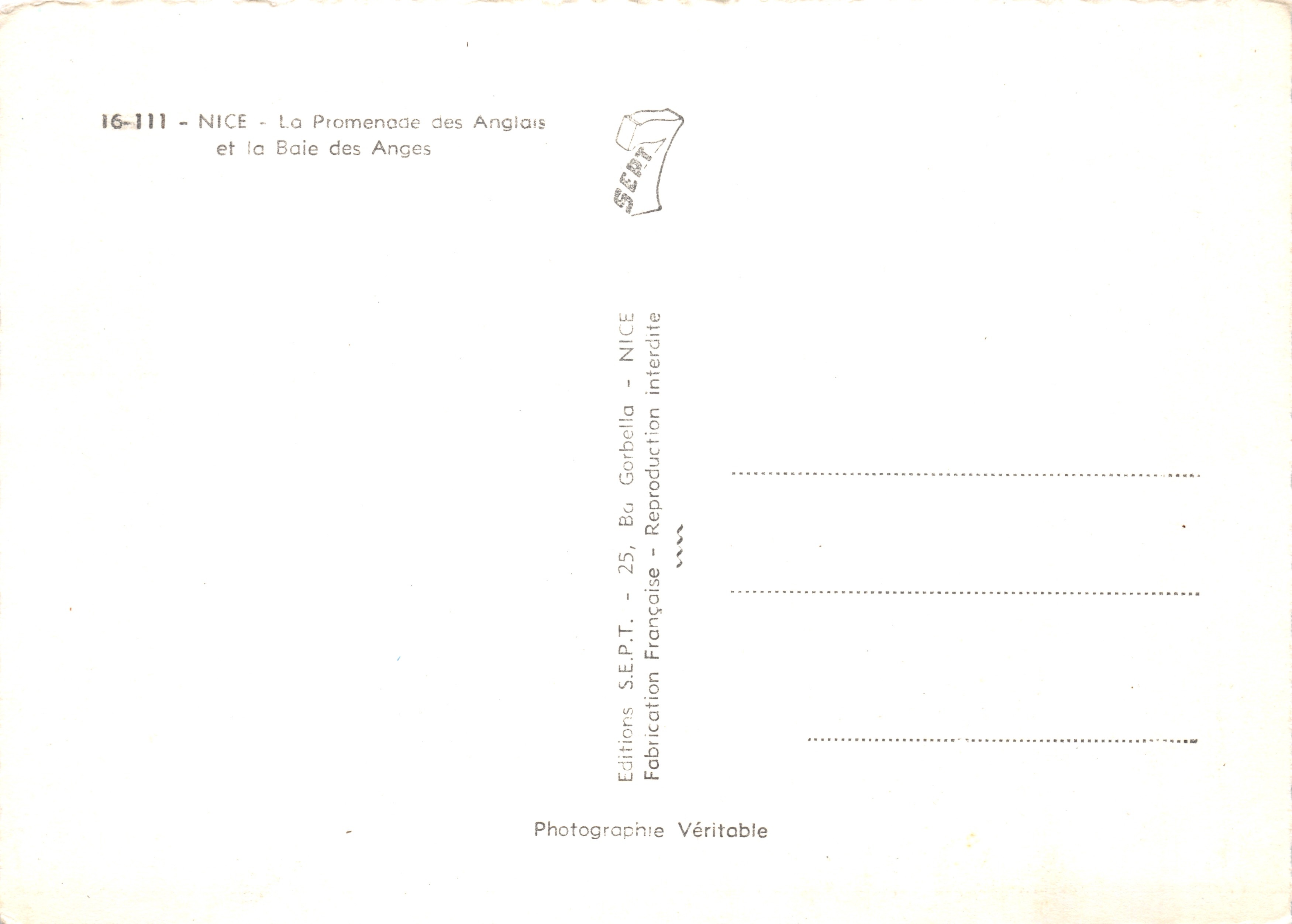 Nice — Promenade des Anglais y Baie des Anges — Éditions S.E.P.T. - 16-111 — Reverso