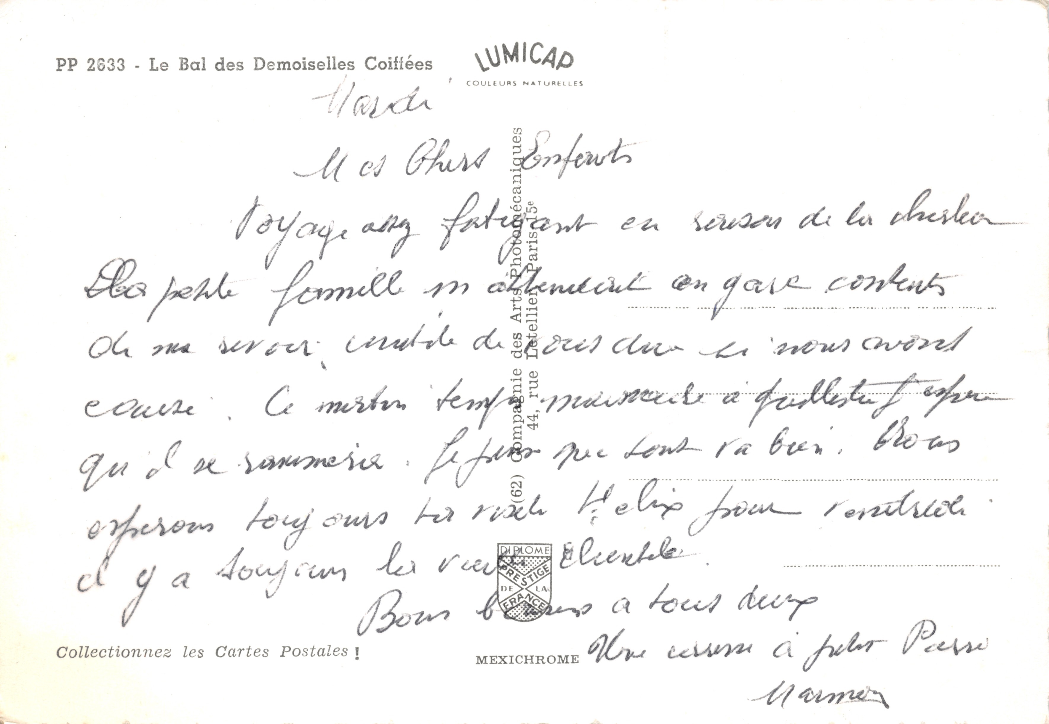 La Boda de las Señoritas Peinadas — formación rocosa en forma de castillo — editor LUMICAP — Reverso