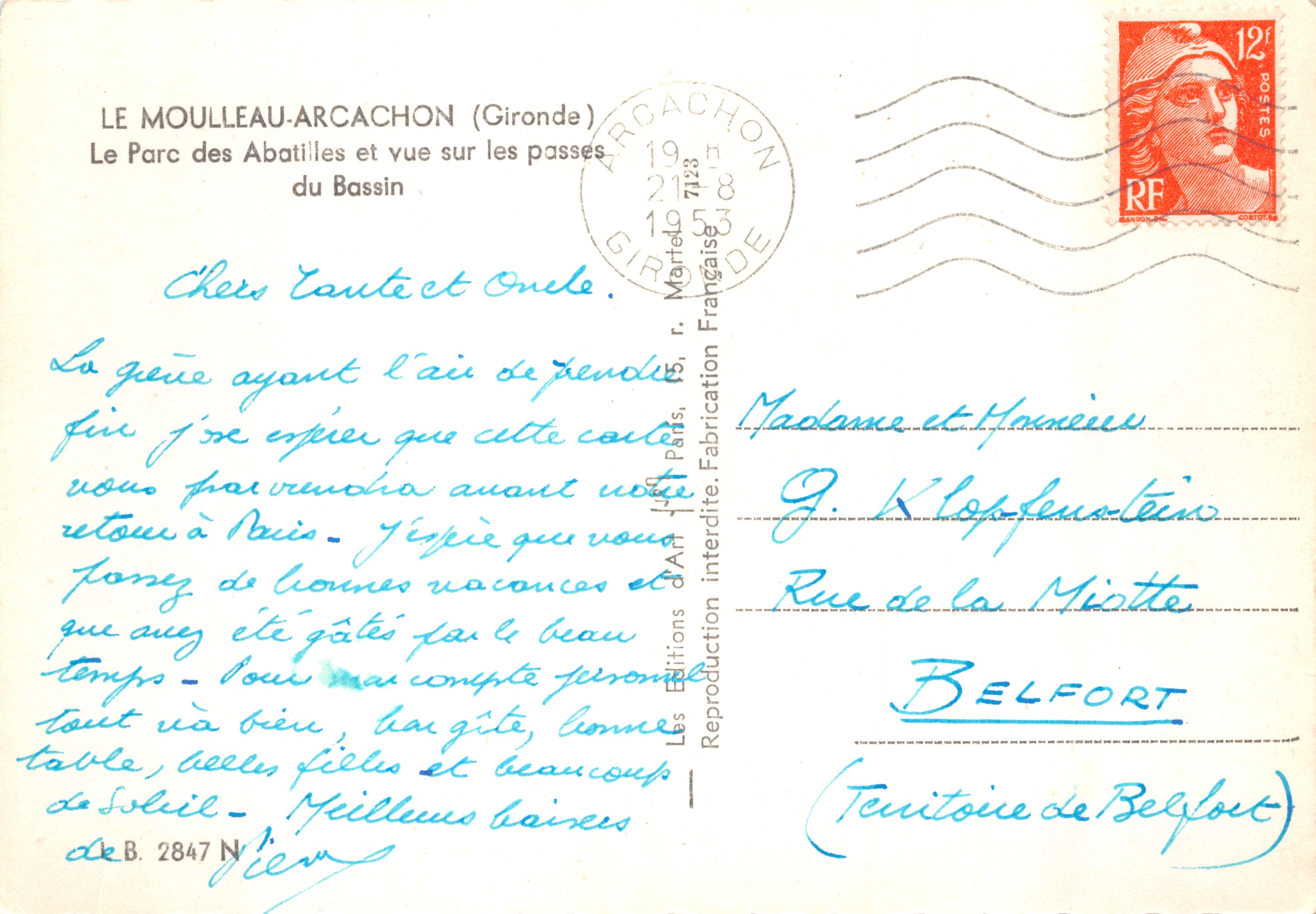 Le Parc des Abatilles — vista delle passerelle del bacino — Éditions d'Art Martello — Verso