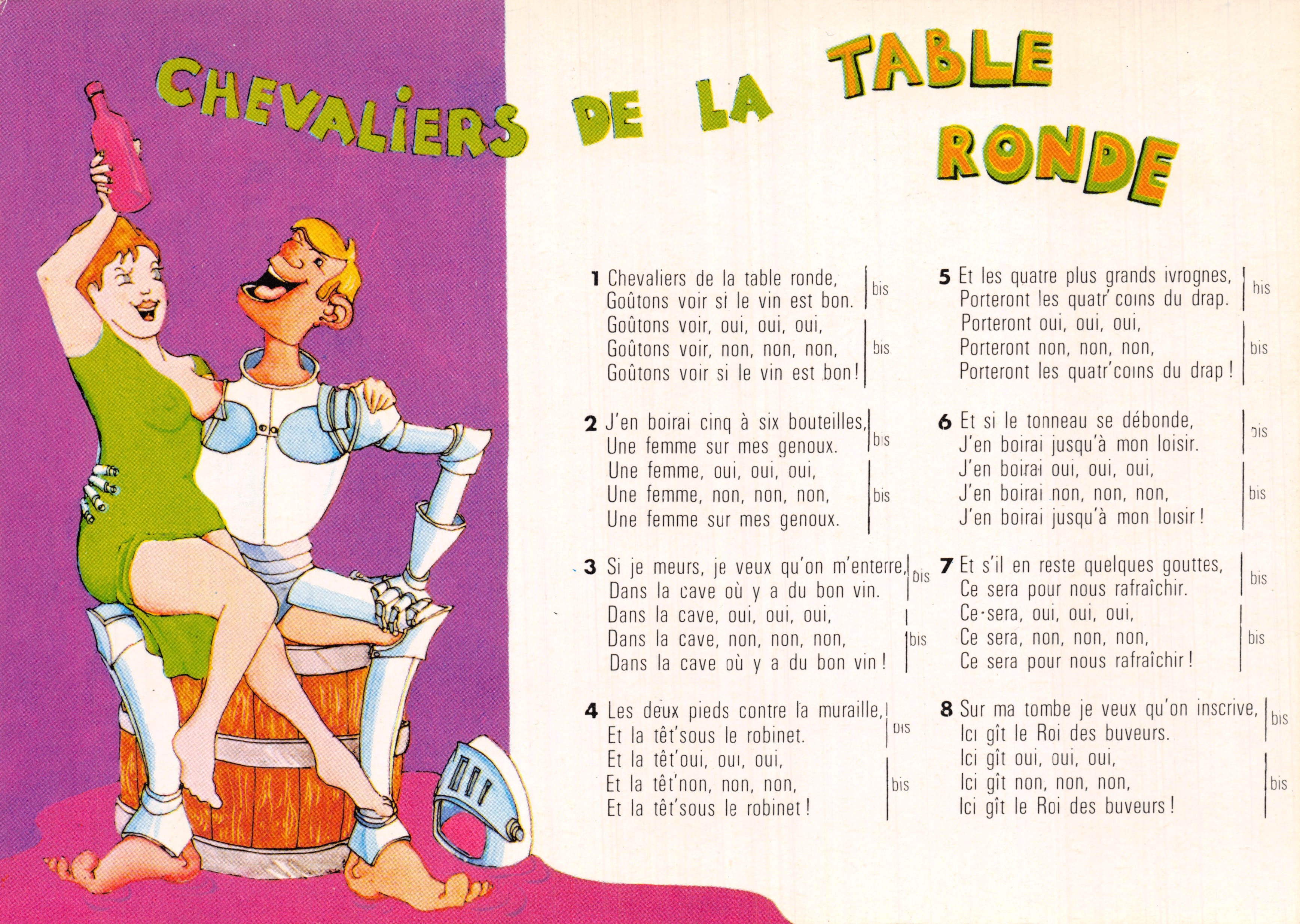 Cavalleria della Tavola Rotonda — Scena di baldoria con poema — Edizioni Impressions Combier Mâcon