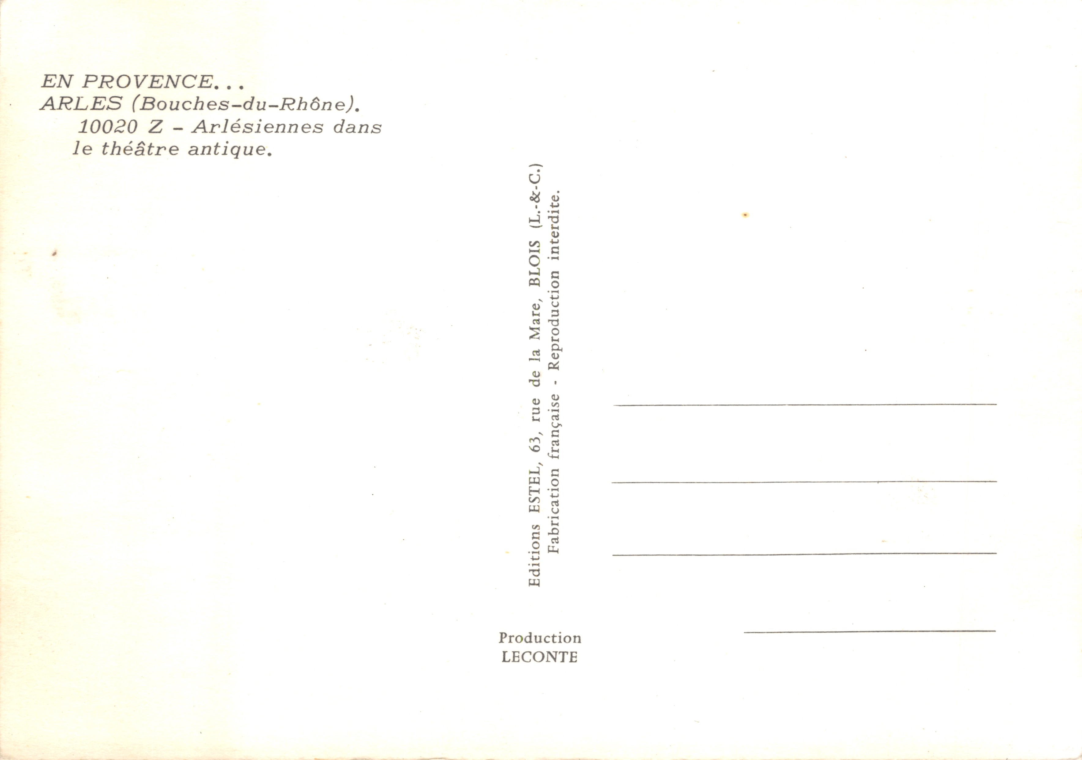 Arlésiennes in het oude theater — Estel — Achterkant