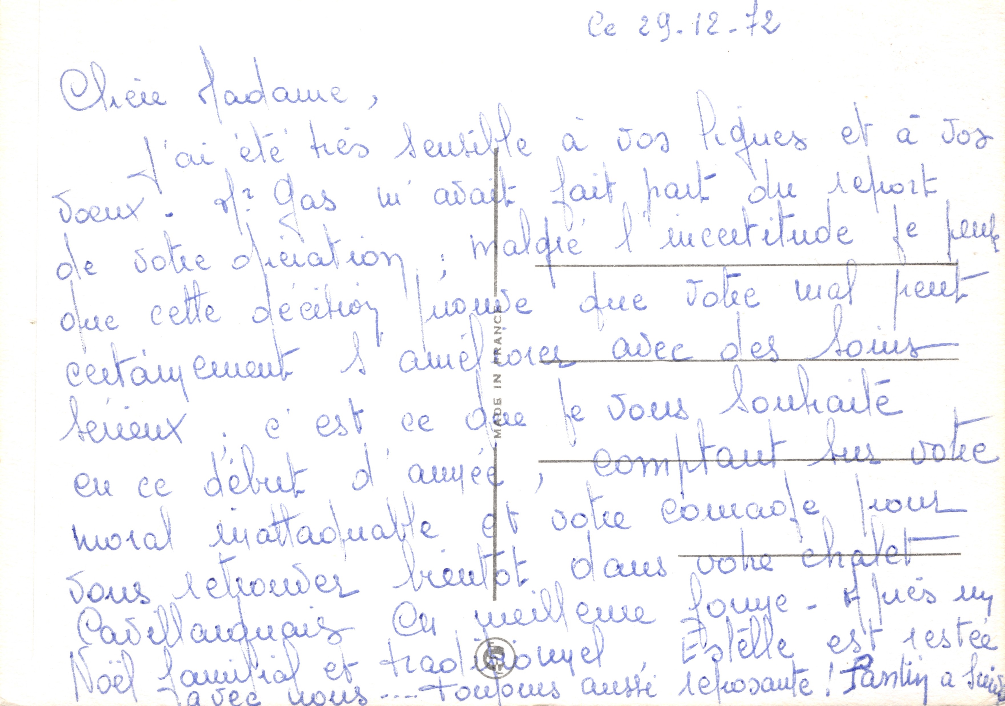 Rosa arancio — mazzo di rose su fondo giallo ricamato — editore STAMPATO SULLA CARTA: MADE IN FRANCE — Verso