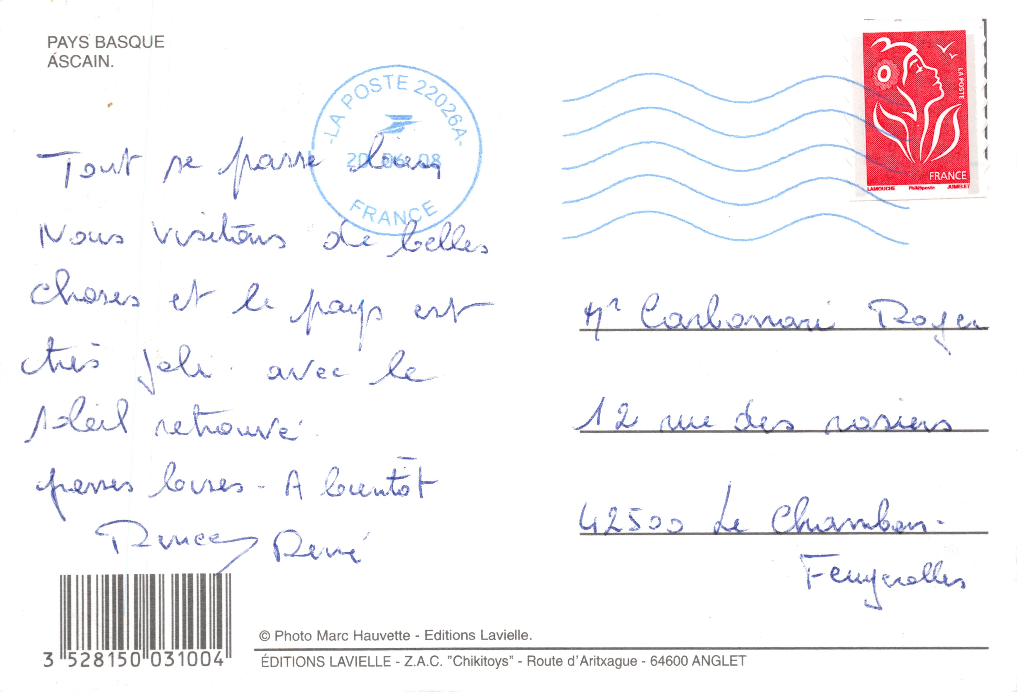 Ascain — Baskische regio — Editions Lavielle — Achterkant