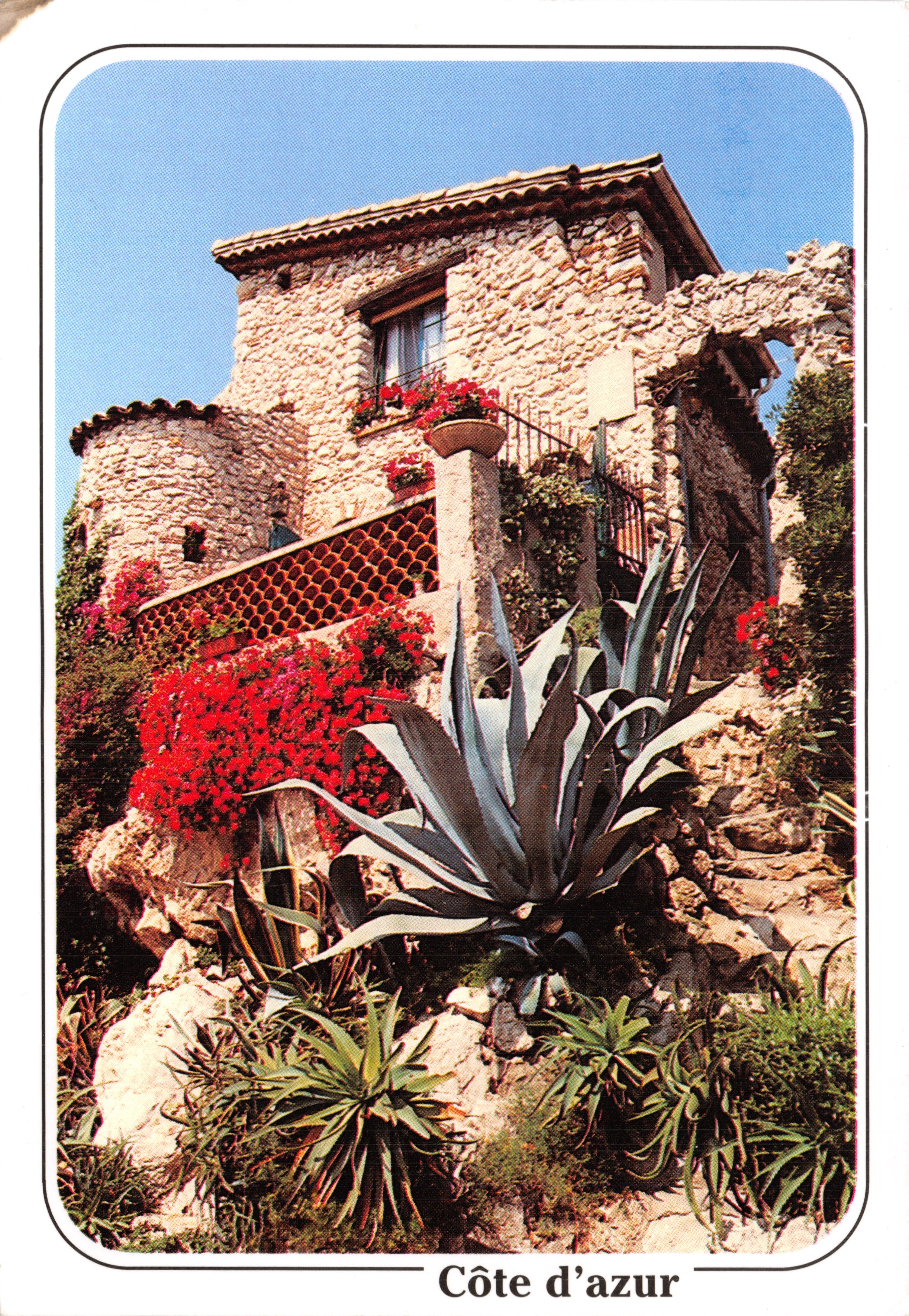Côte d'azur — maison en pierre avec jardins — Éditions La Poste Agrement N°123