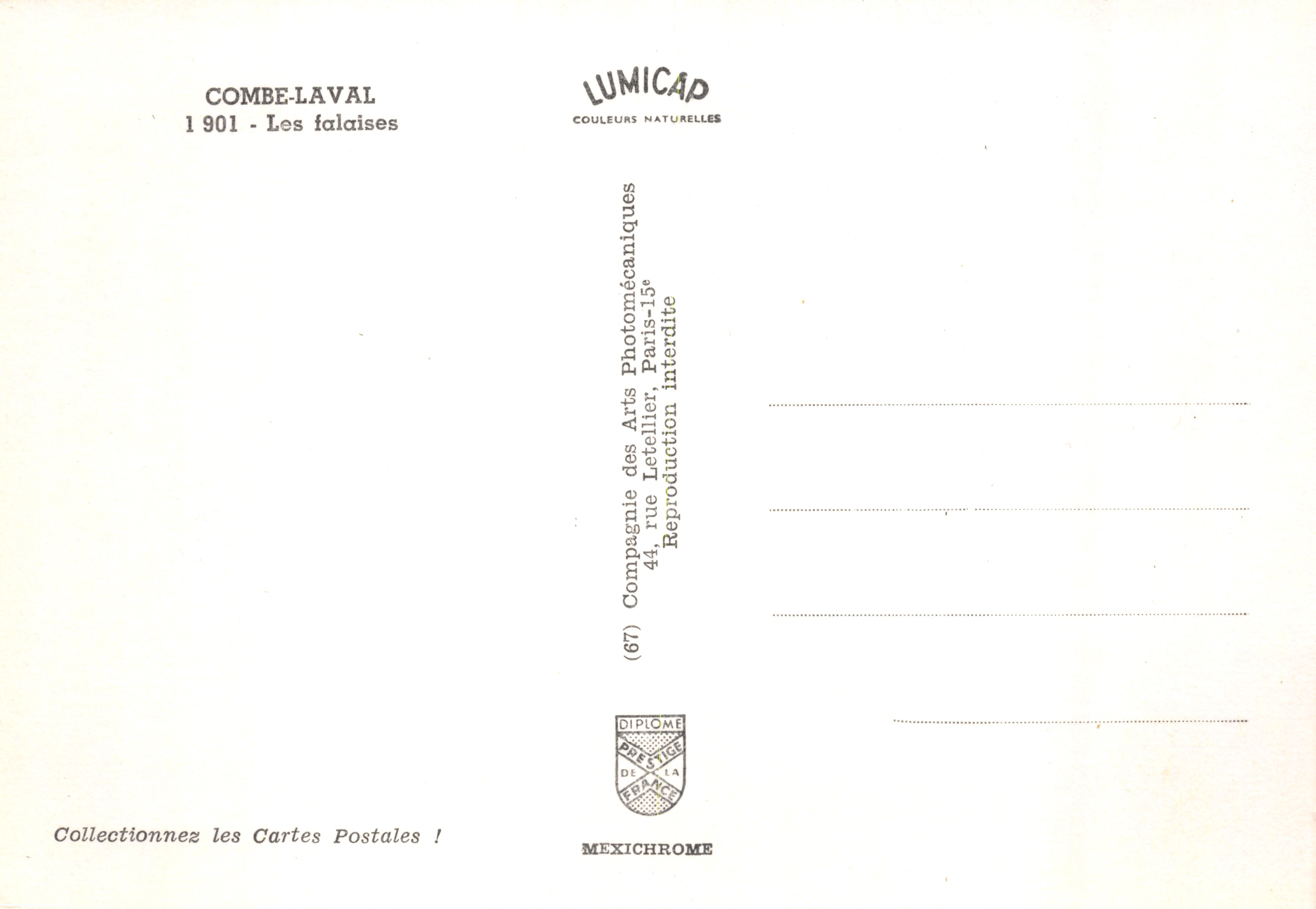 Combe-Laval — Le Scogliere — editore LUMICAP — Verso