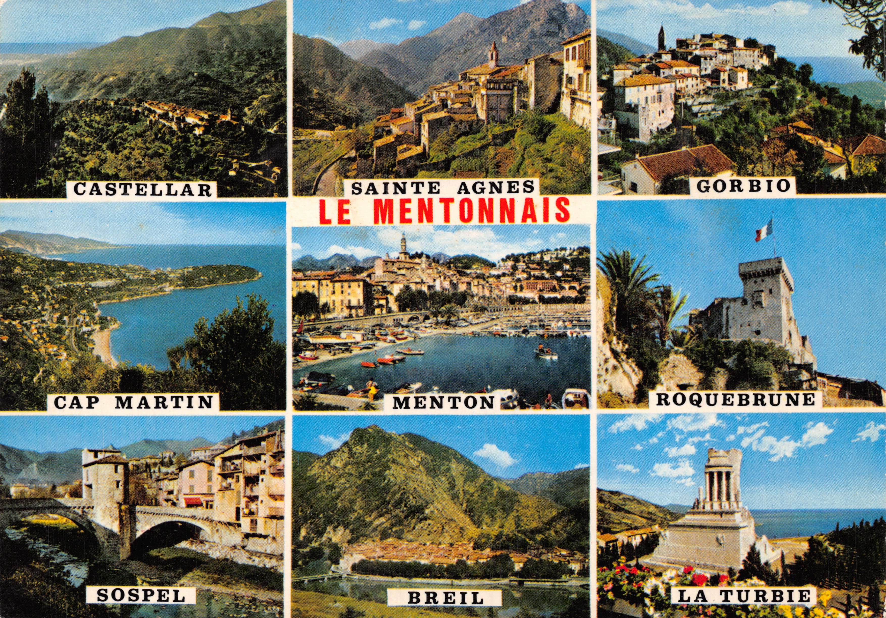El Mentonnais — vista panorámica de Castellar, Sainte Agnès, Gorbio, Cap Martin, Menton, Roquebrune, Sospel, Breil y La Turbie — editor Les Éditions MAR
