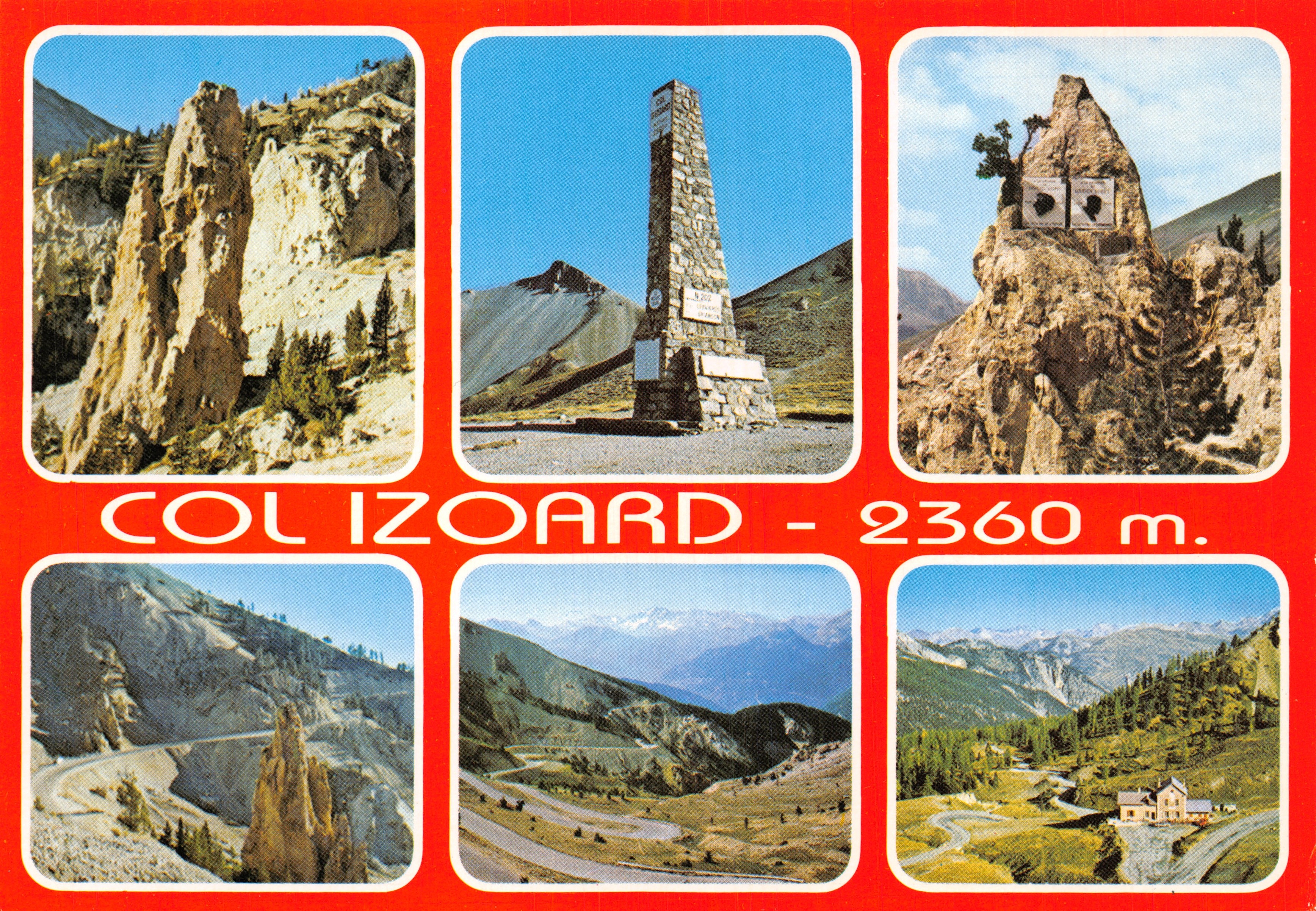 Col d'Izoard — vista panoramica con monumento e paesaggi — Stampa in C.E.E. n°21