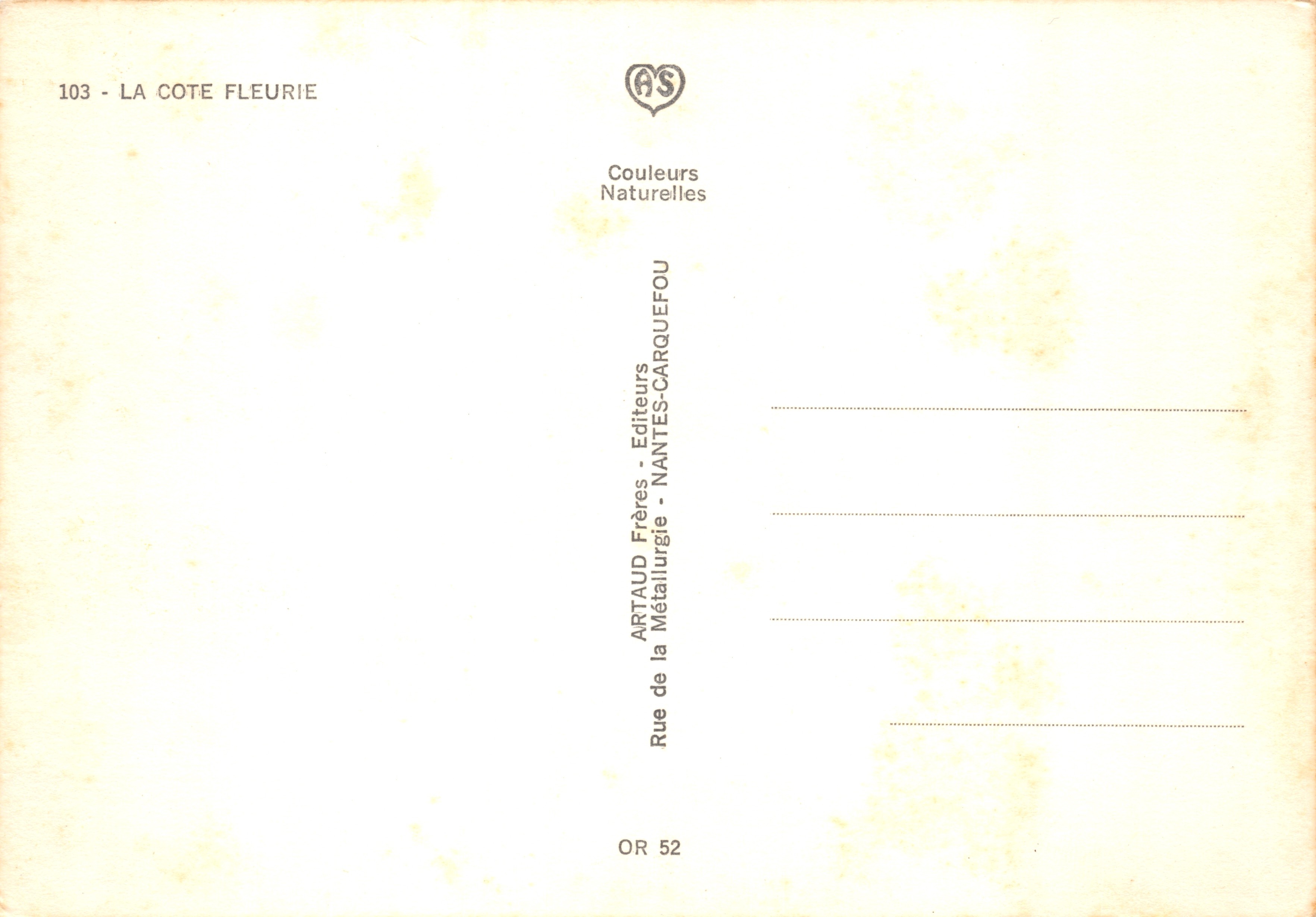 Normandía — tarjeta postal ilustrada con vista de Deauville, Trouville, Honfleur y otras estaciones — editor ARTAUD Frères - NANTES — Reverso