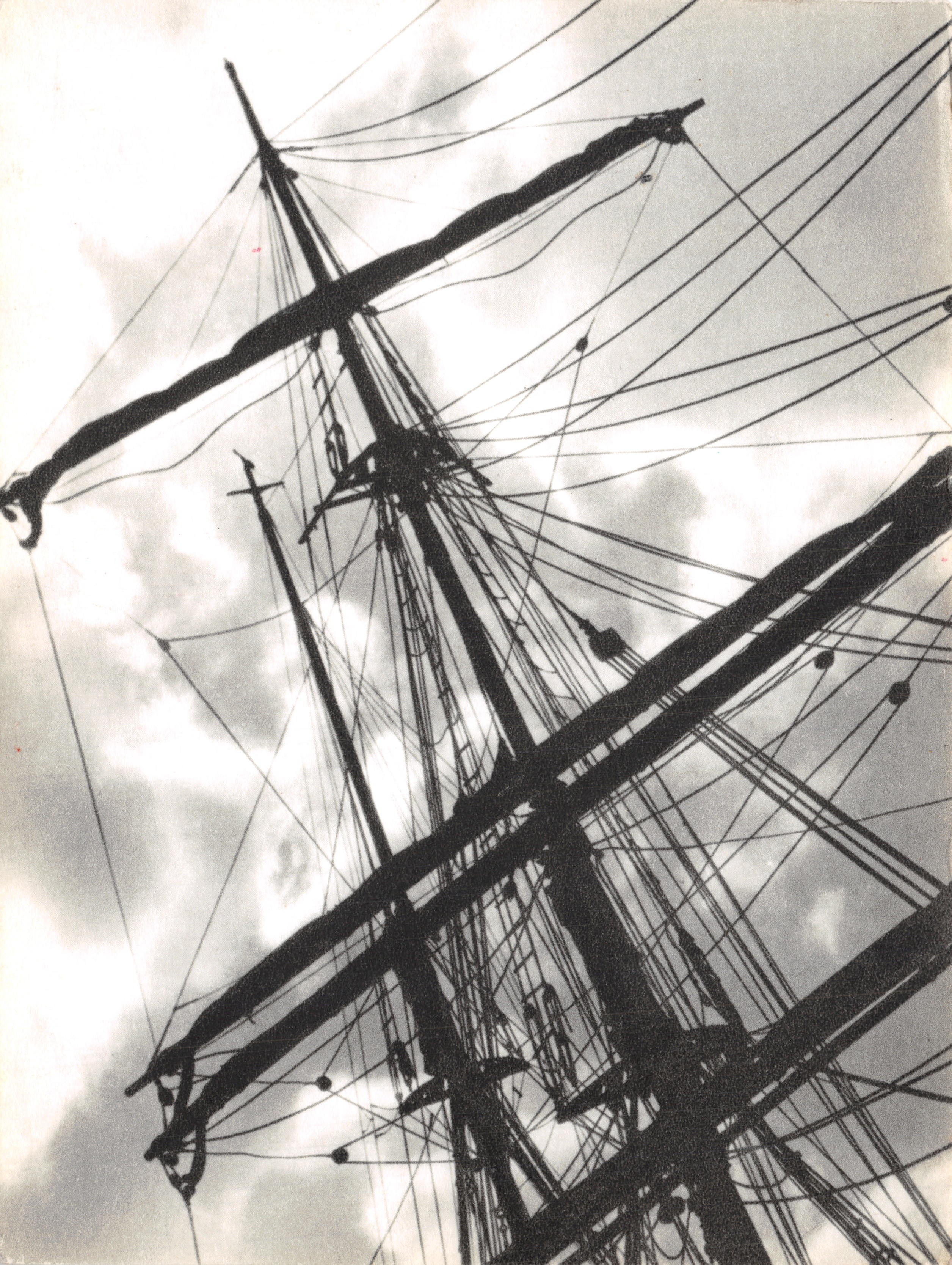 Vele e alberi di una nave a vela — vista dall'alto — Foto R. Manson, N° 225
