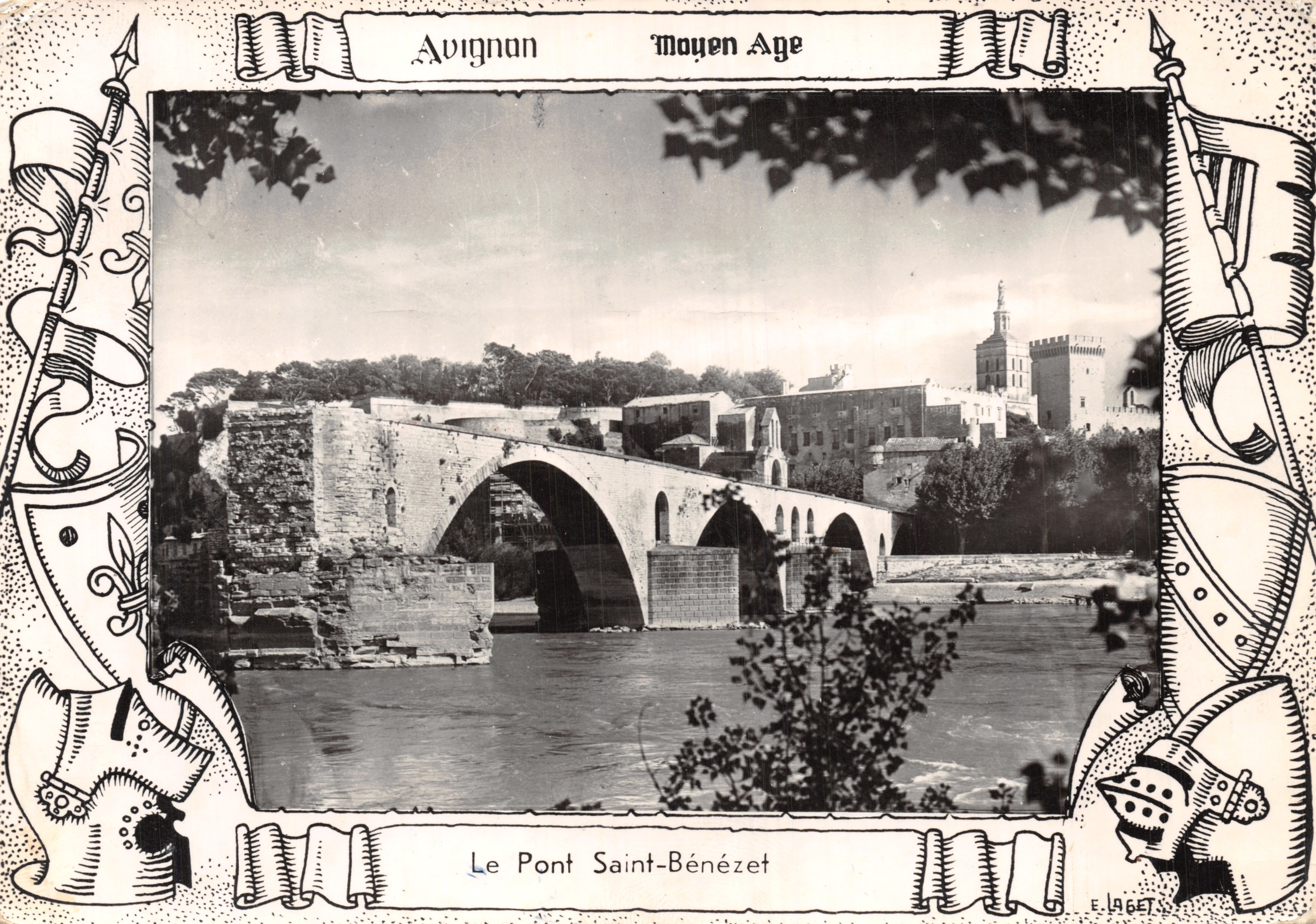 Avignon - De brug Saint-Bénézet — Middeleeuwen — Uitgever E. LAGET
