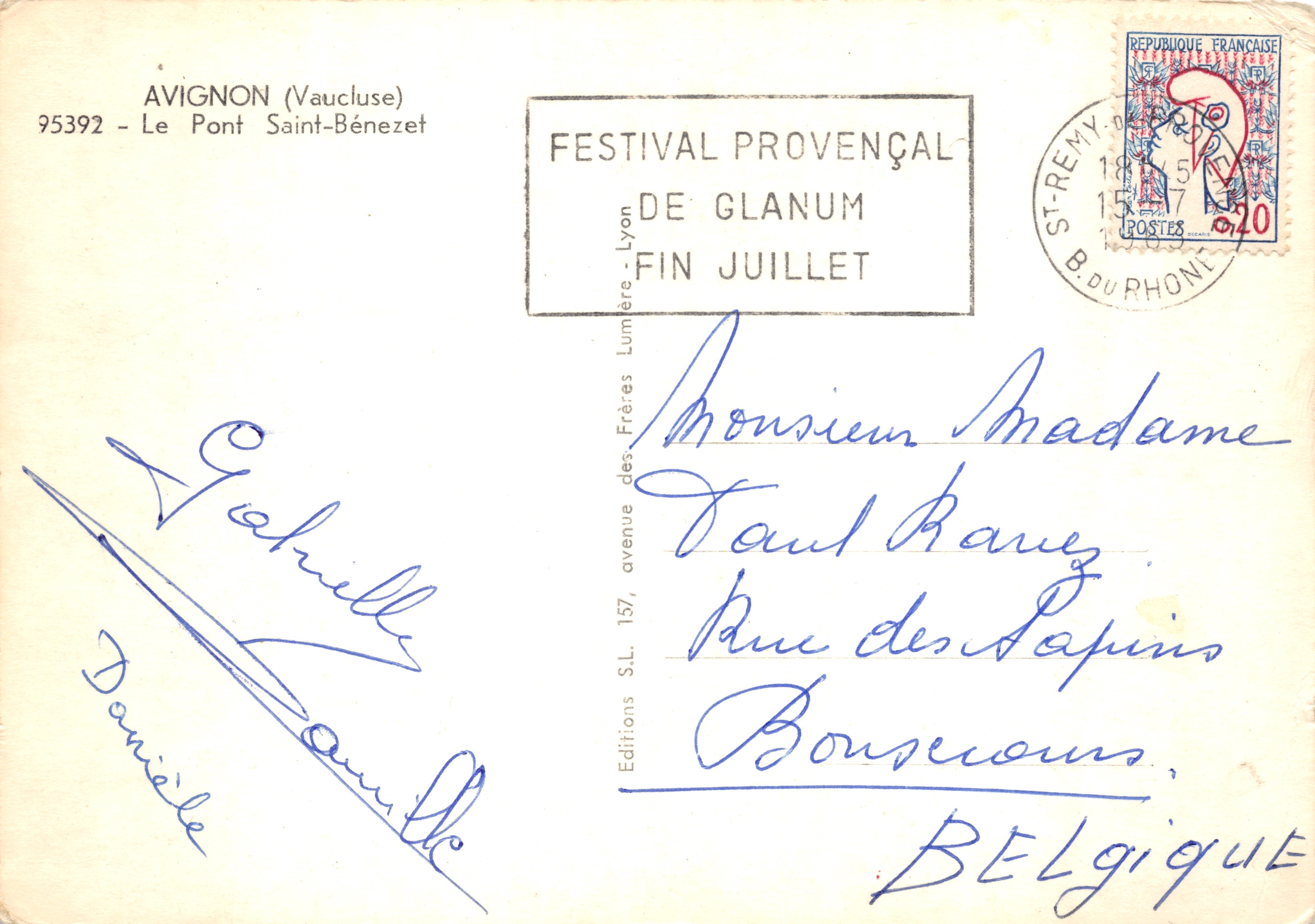Avignon - De brug Saint-Bénézet — Middeleeuwen — Uitgever E. LAGET — Achterkant