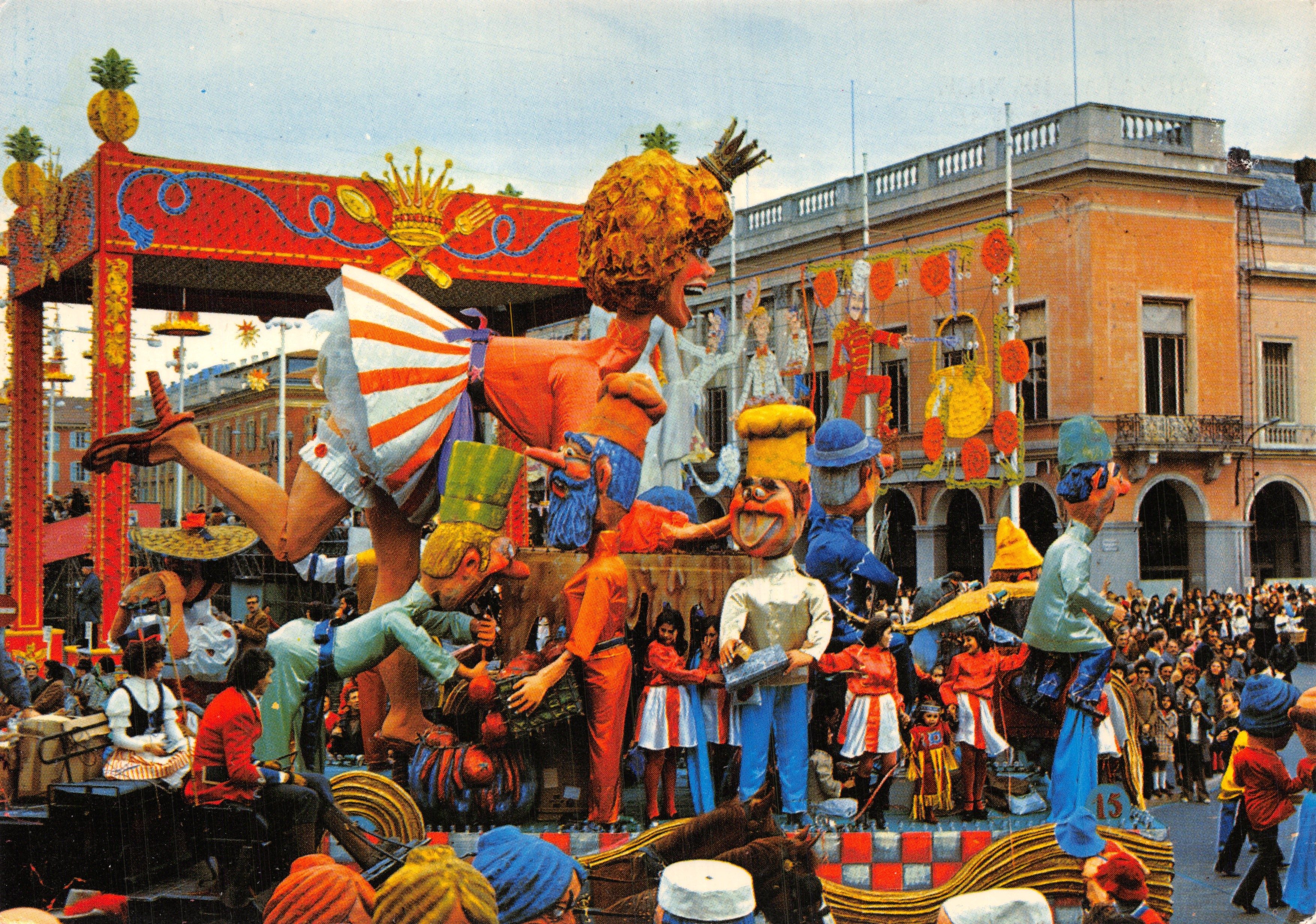 Carnevale di Nizza — sfilata colorata con giganti e folla — Les Éditions MAR, Nizza