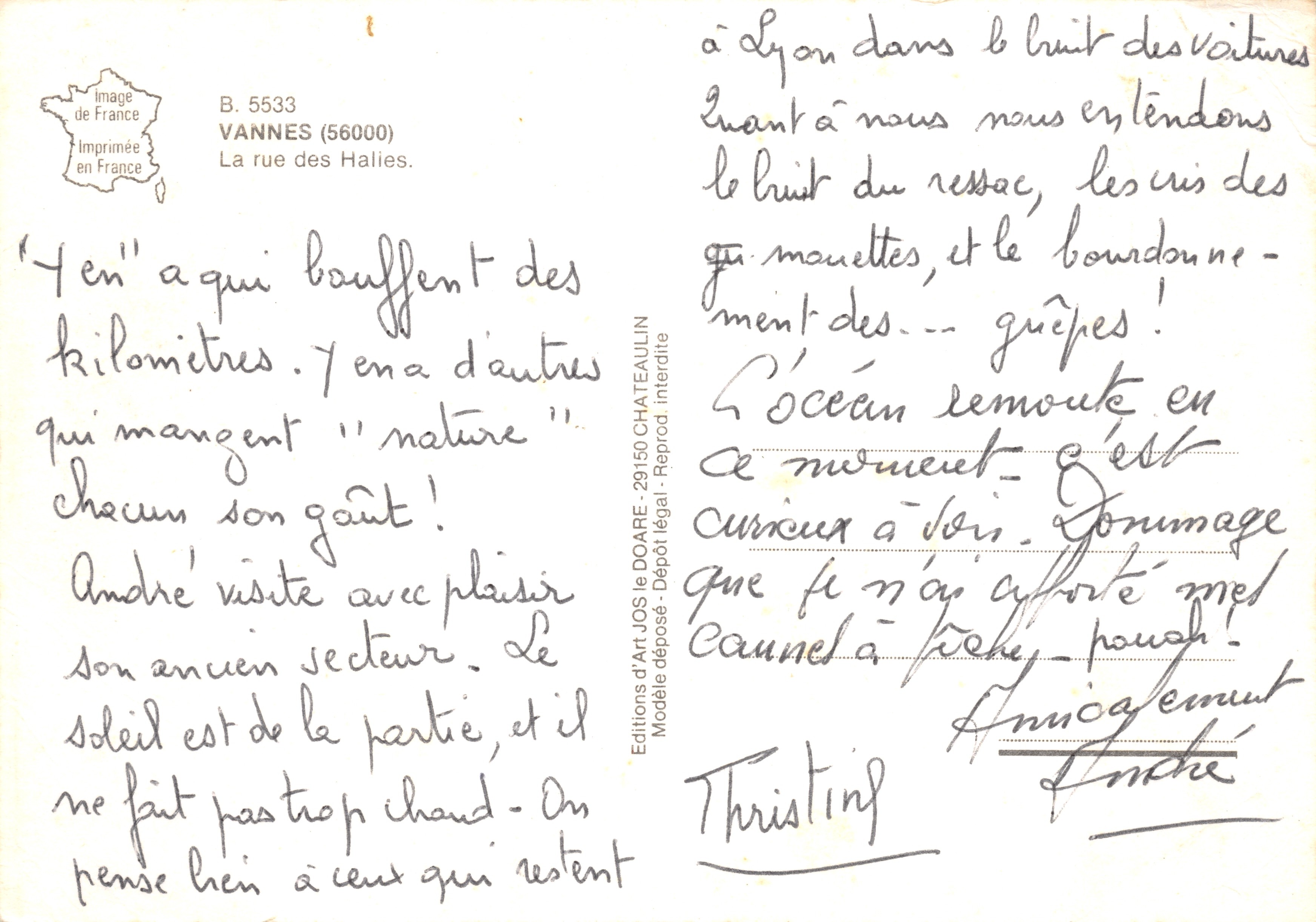 Vannes — street of Halies — publisher JOS — Back