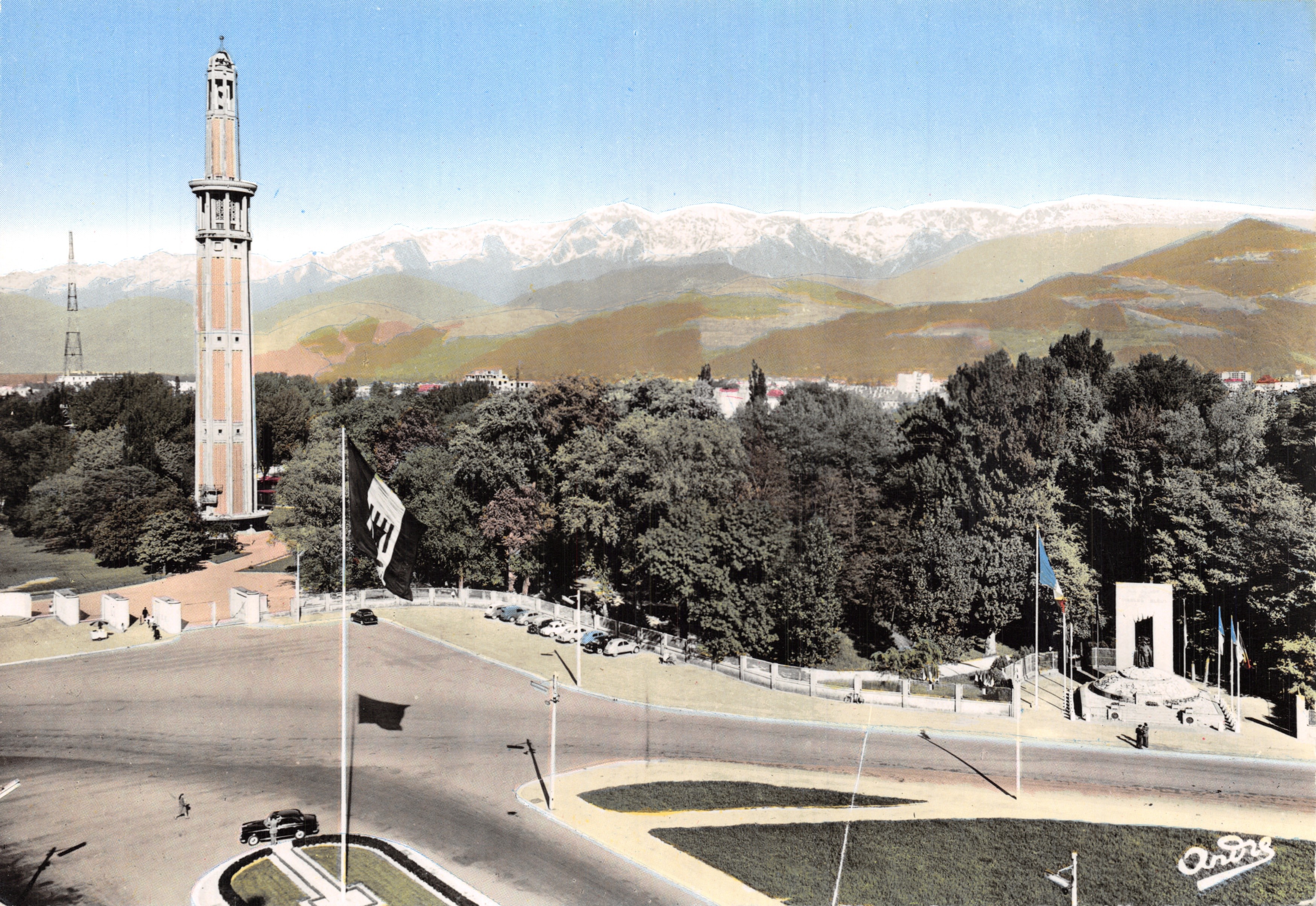 Grenoble — Torre de la Exposición y Cadena de Belledonne — Edition d'Art André