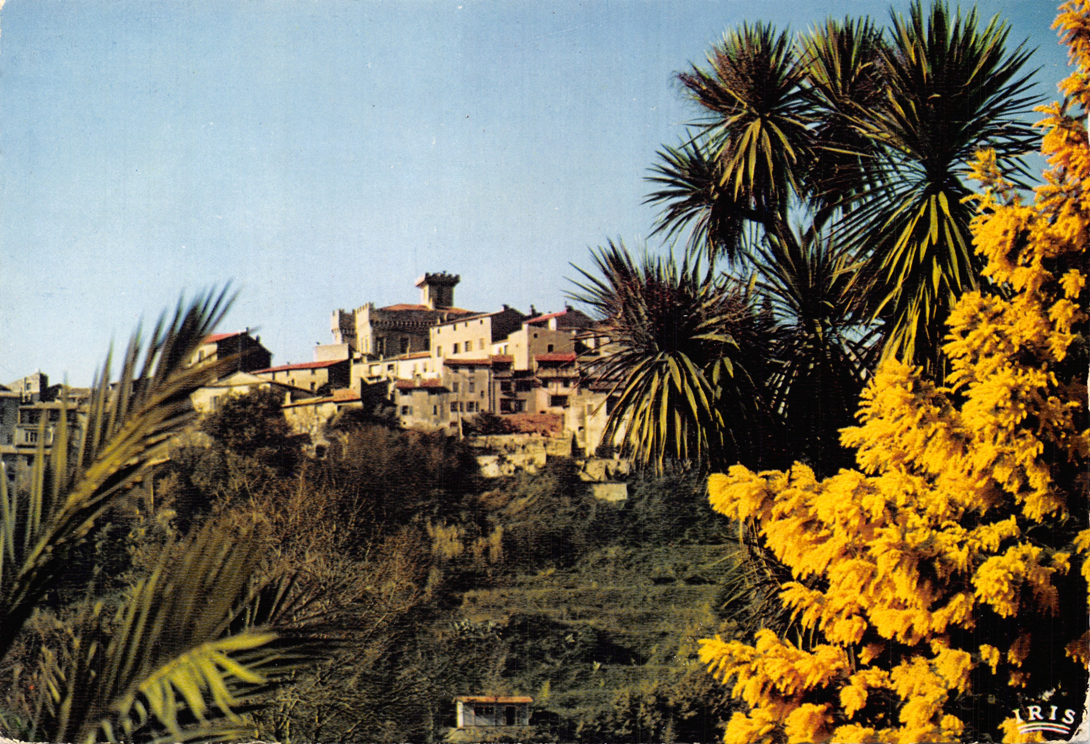 Cagnes-sur-Mer — Vista dell'antico villaggio dominato dal Castello dei Grimaldi — editore IRIS