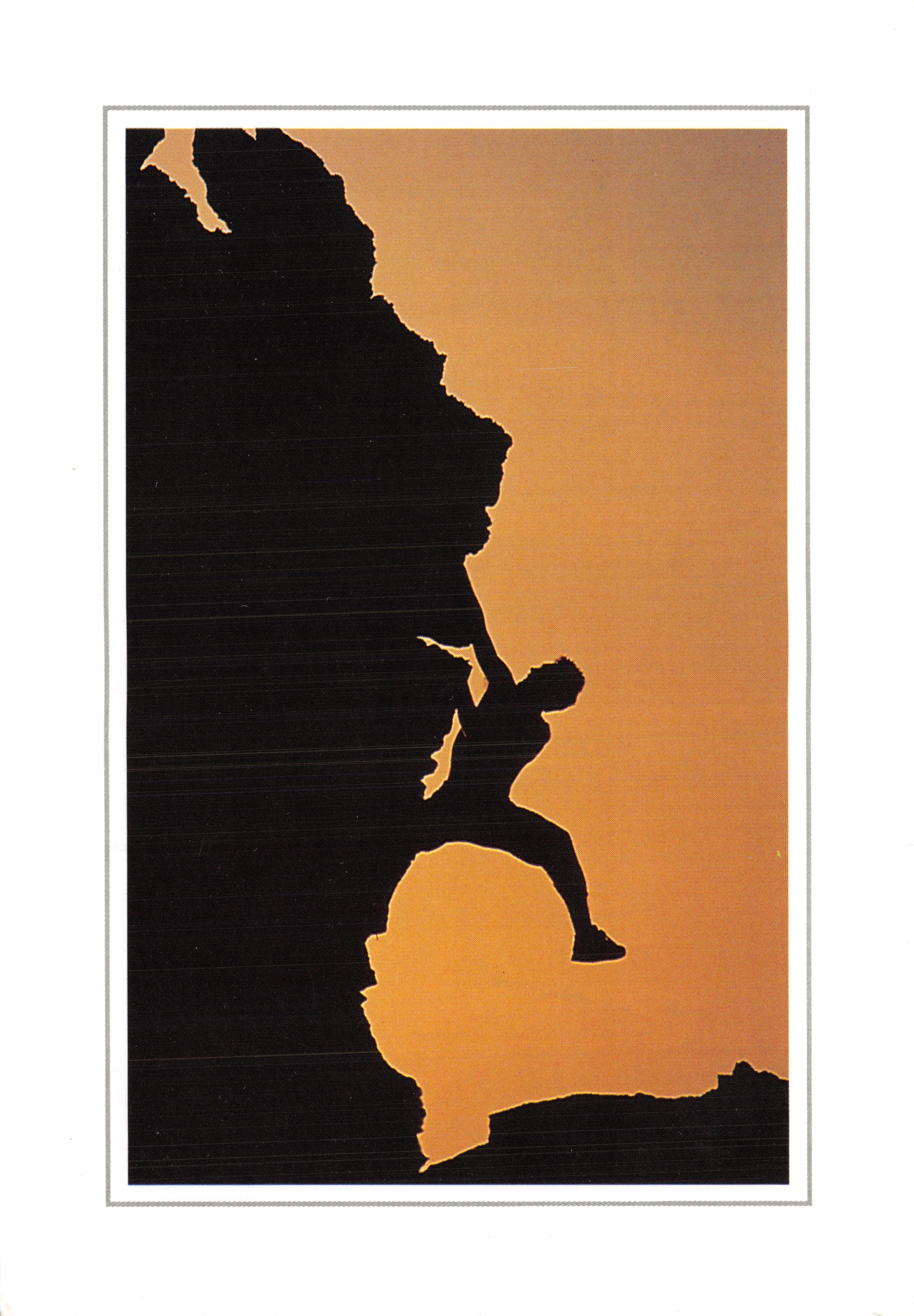 Klettern — Silhouette bei Sonnenuntergang — Foto: Poulet, gedruckt in C.E.E. n° 0001.29