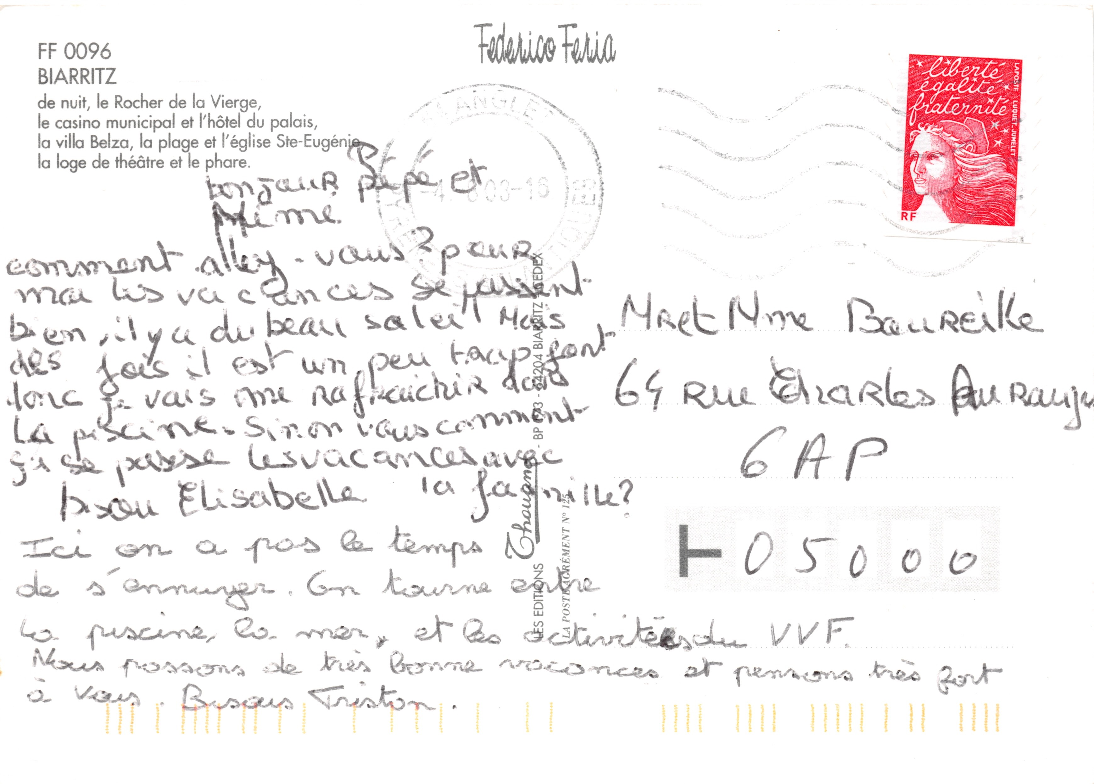Biarritz — Costa Basca — Federico Feria — Verso