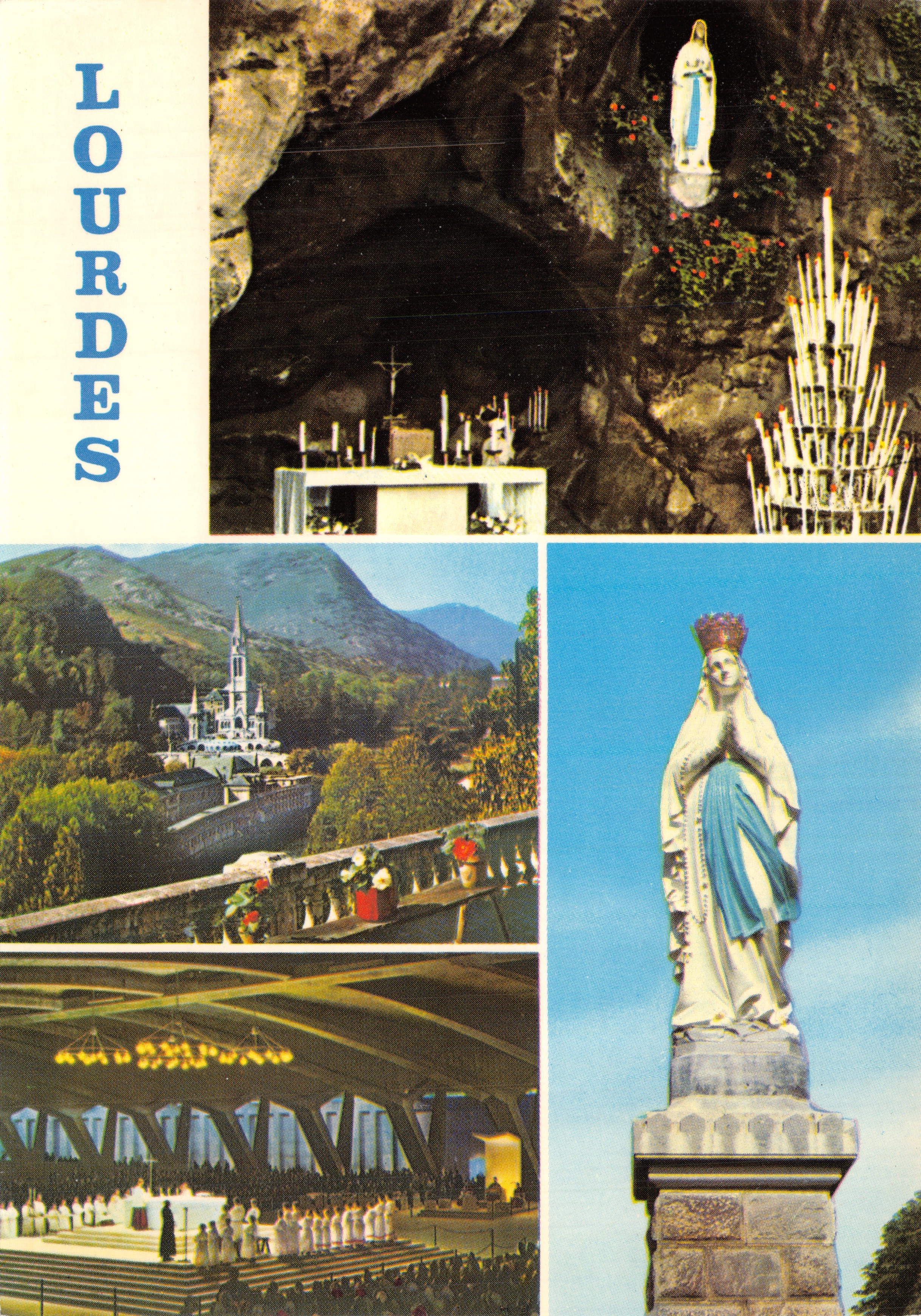 Lourdes — Grotte de Massabielle, statue de la Vierge, église et basilique — Éditions OSET COLOR ADIA