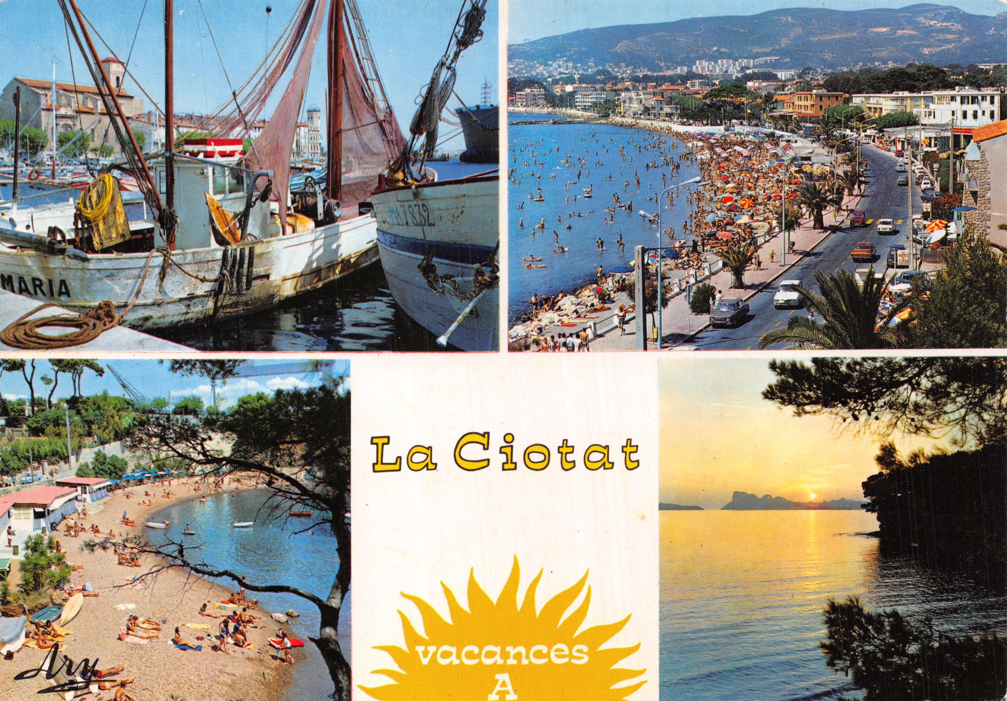 La Ciotat — vista di porto, spiaggia e tramonto — Edizione Tardy