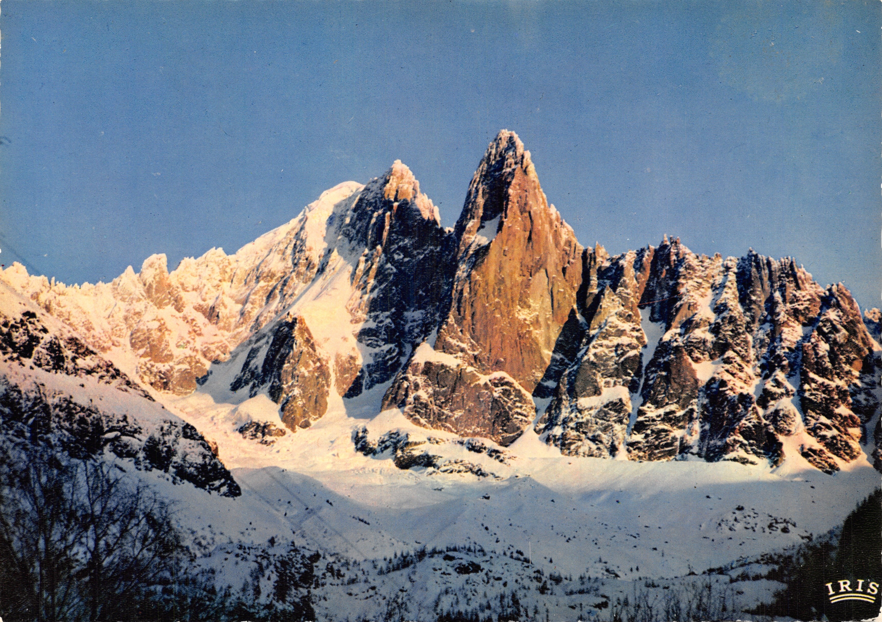 Chamonix - Mont Blanc — Zonsondergang op de Drus — uitgever IRIS