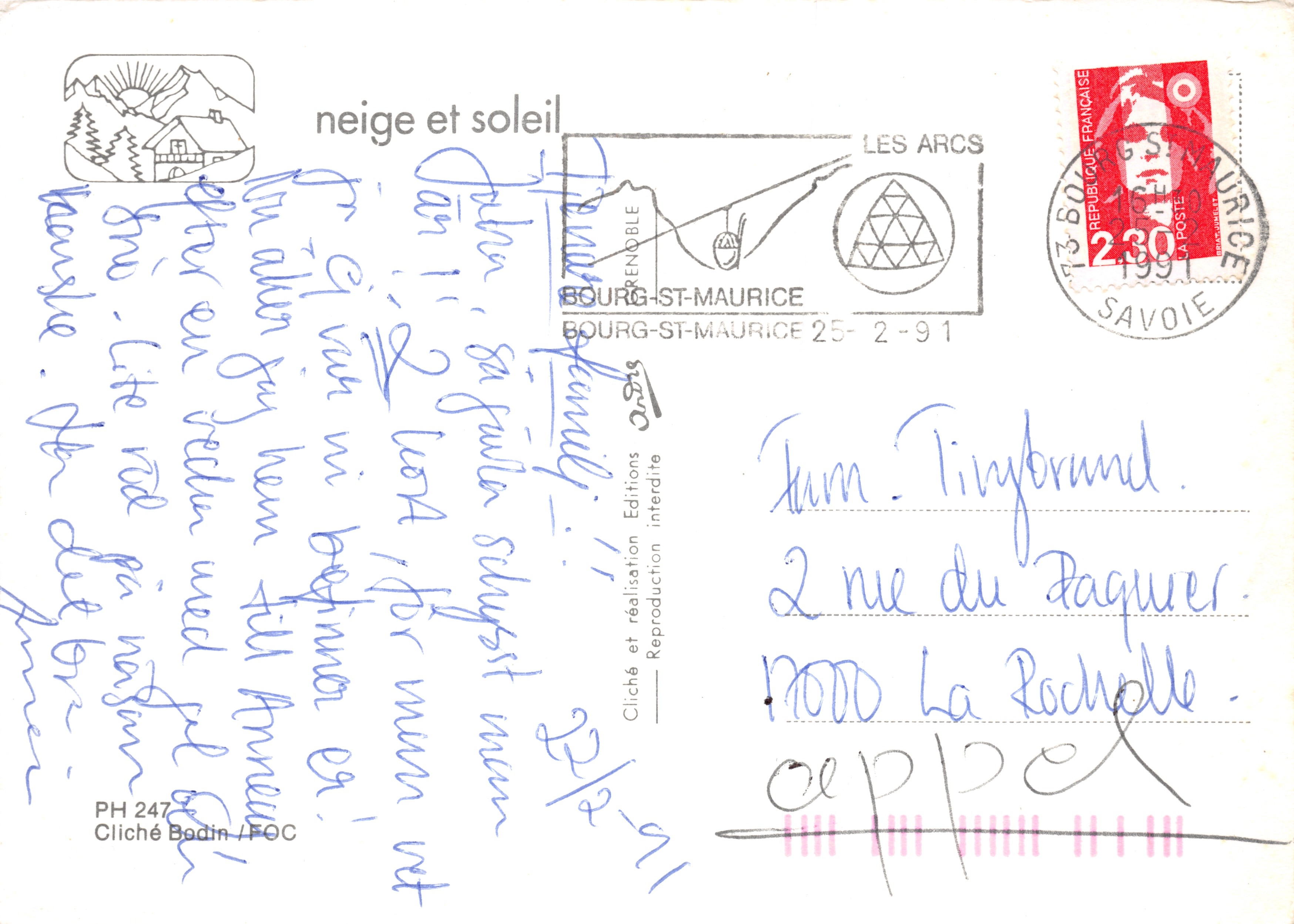 Due sciatori in una lattina — Sete di Sci — editore PH 247 Cliché Bodin / FOC — Verso