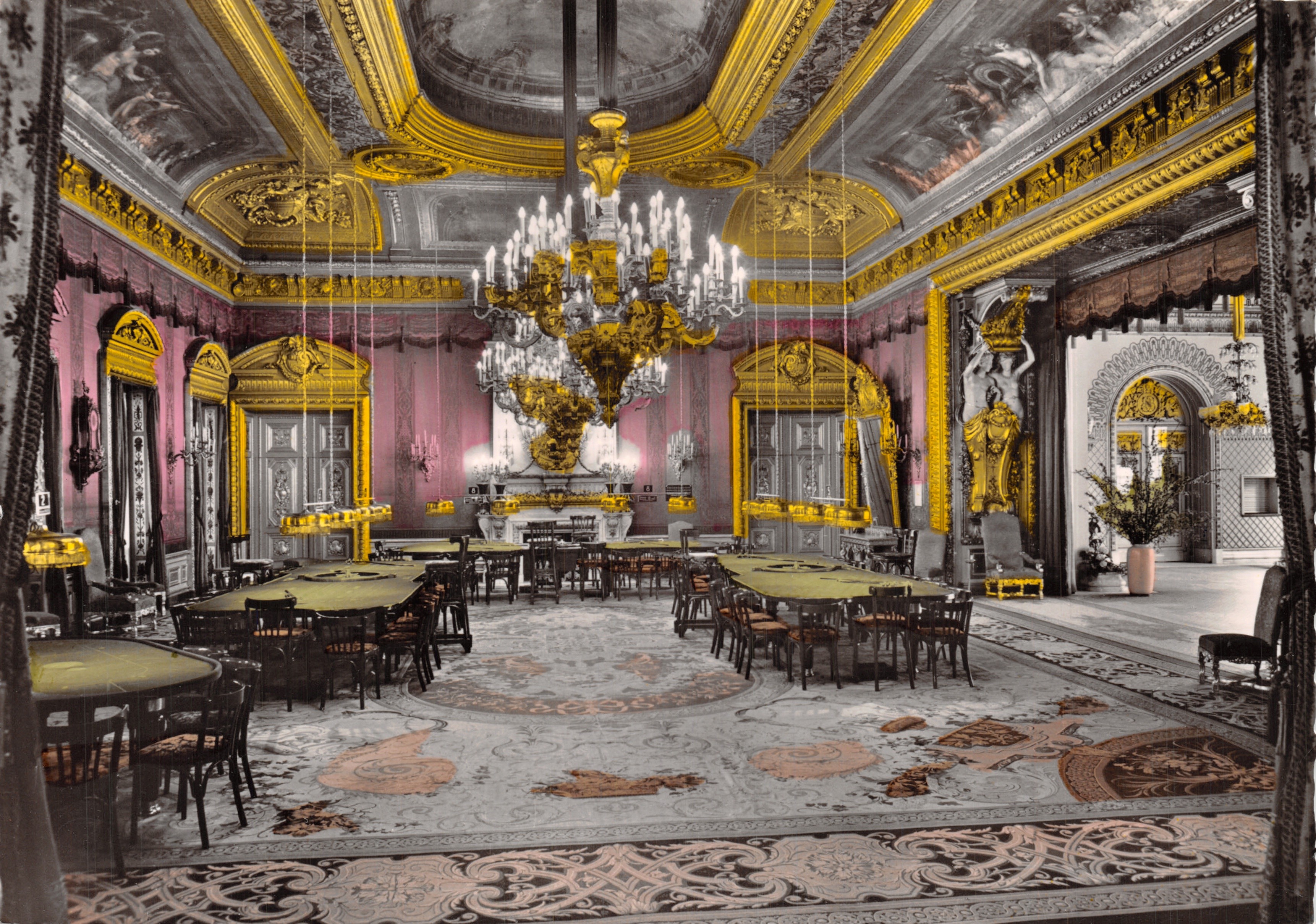 Baden-Baden — Roter Saal van de Spielbank — uitgever Kunstverlag Baden