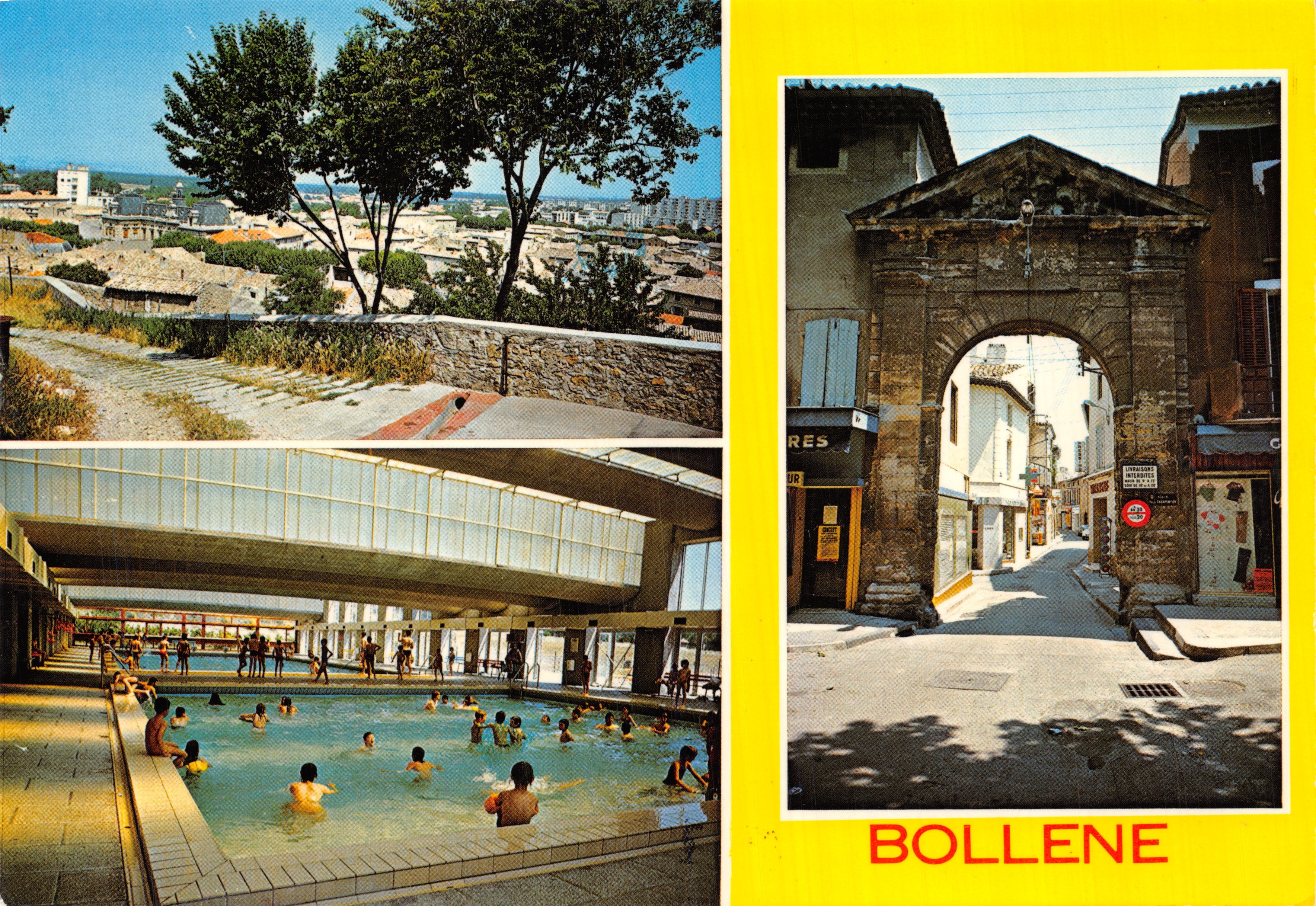 Bollène — Vista general (piscina municipal, vieja puerta) — Éditions G.A.L. - Carpentras