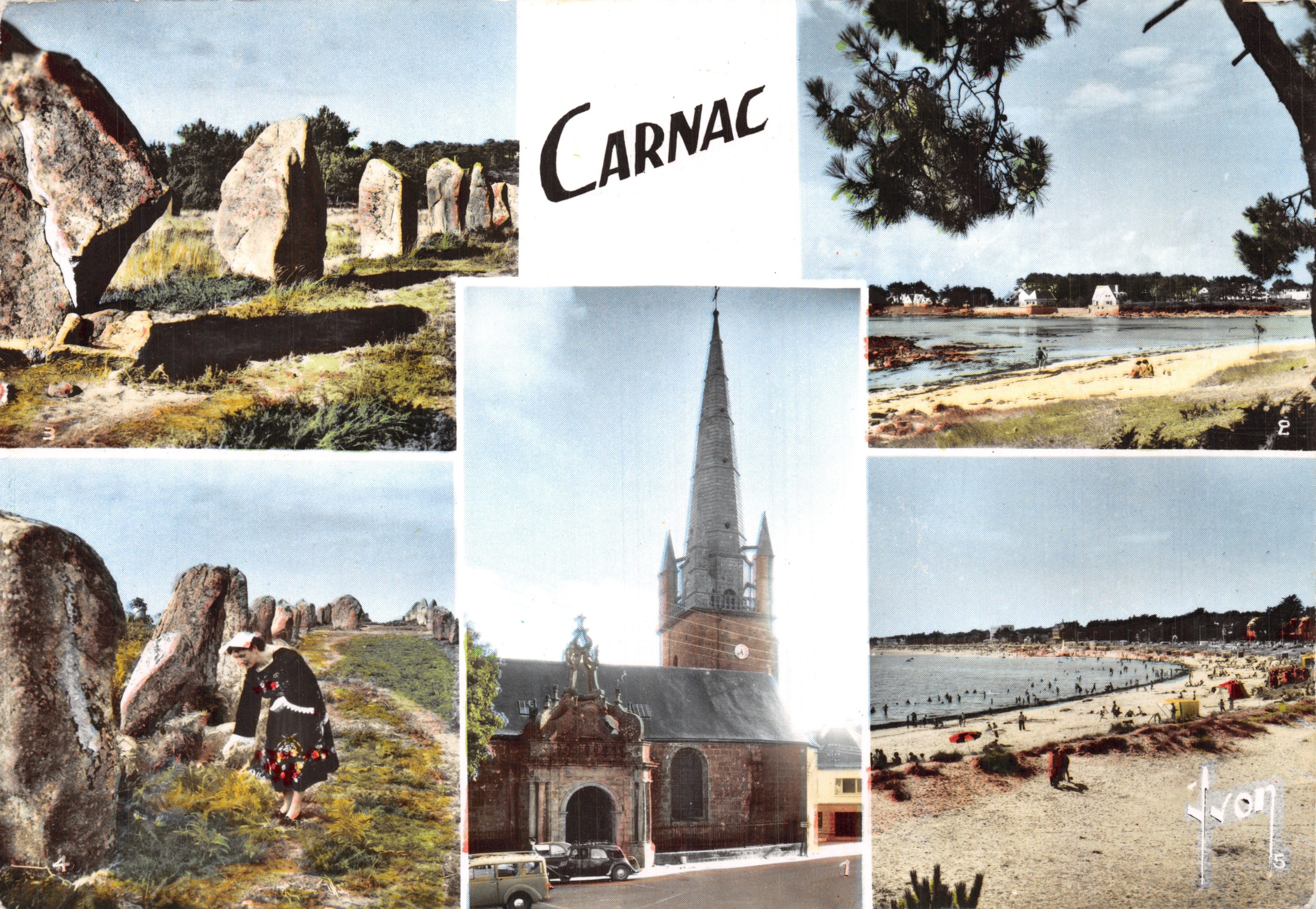 Carnac — Allineamenti di menhir, chiesa e spiaggia — Edizioni d'arte YVON, n° I.M.C. 359