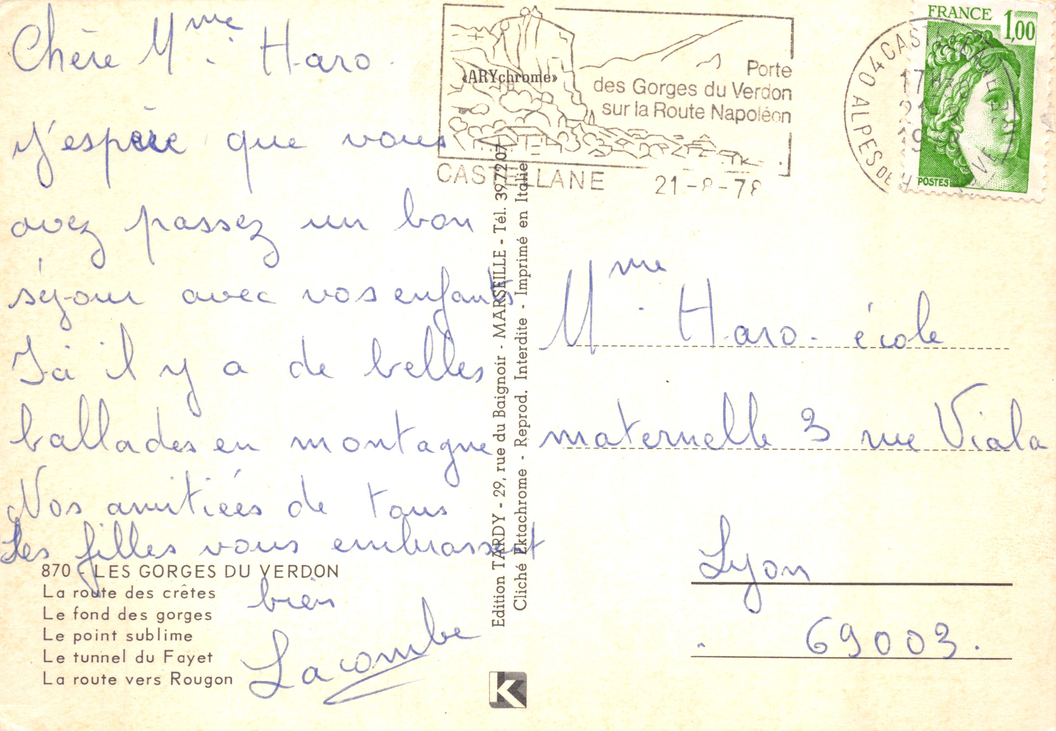 Gorges du Verdon — Wandeling door de Gorges du Verdon — Édition TARDY — Achterkant
