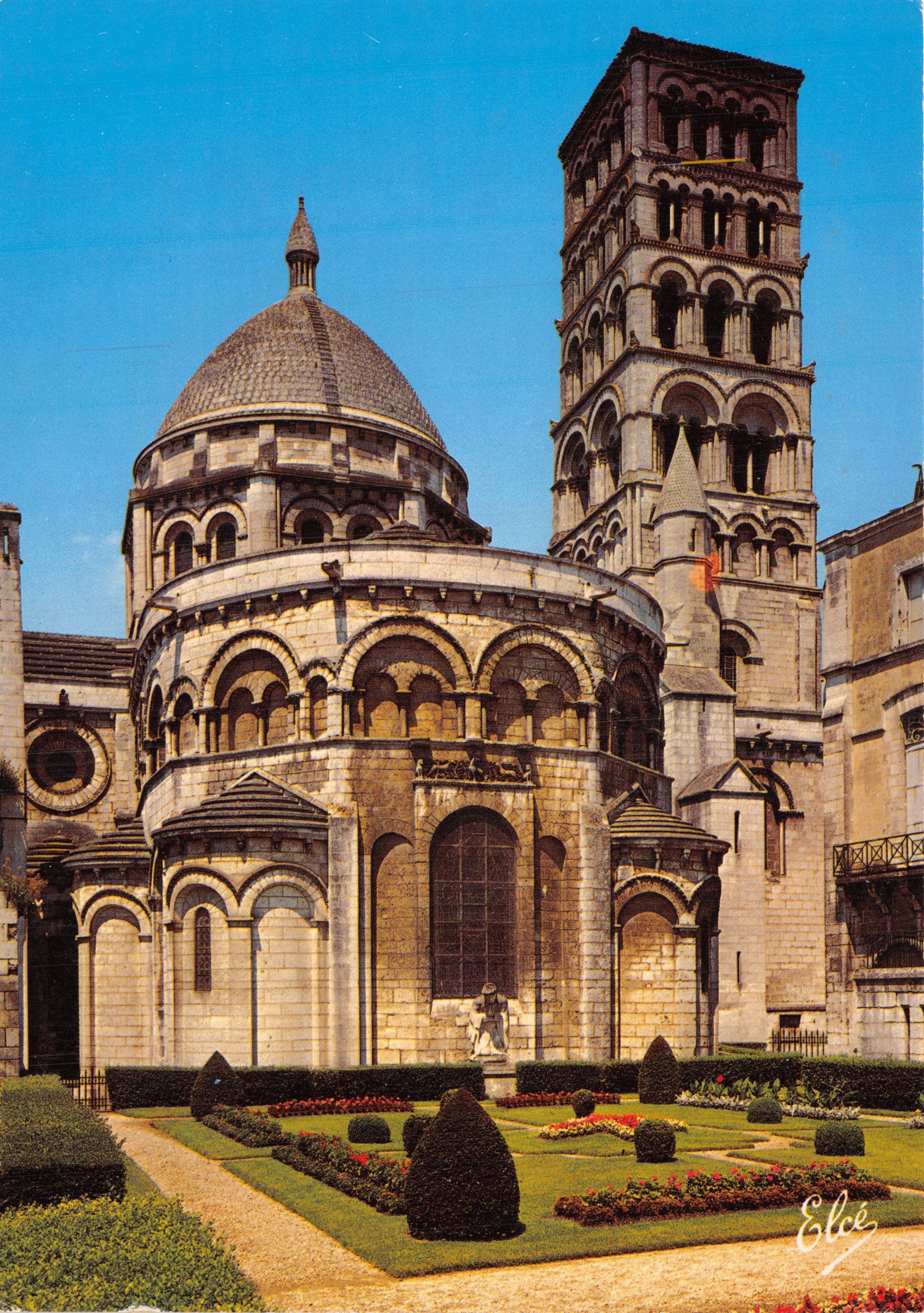 Angoulême — Cattedrale di San Pietro con il suo giardino, l'abside e il campanile — Editore Elcécolor