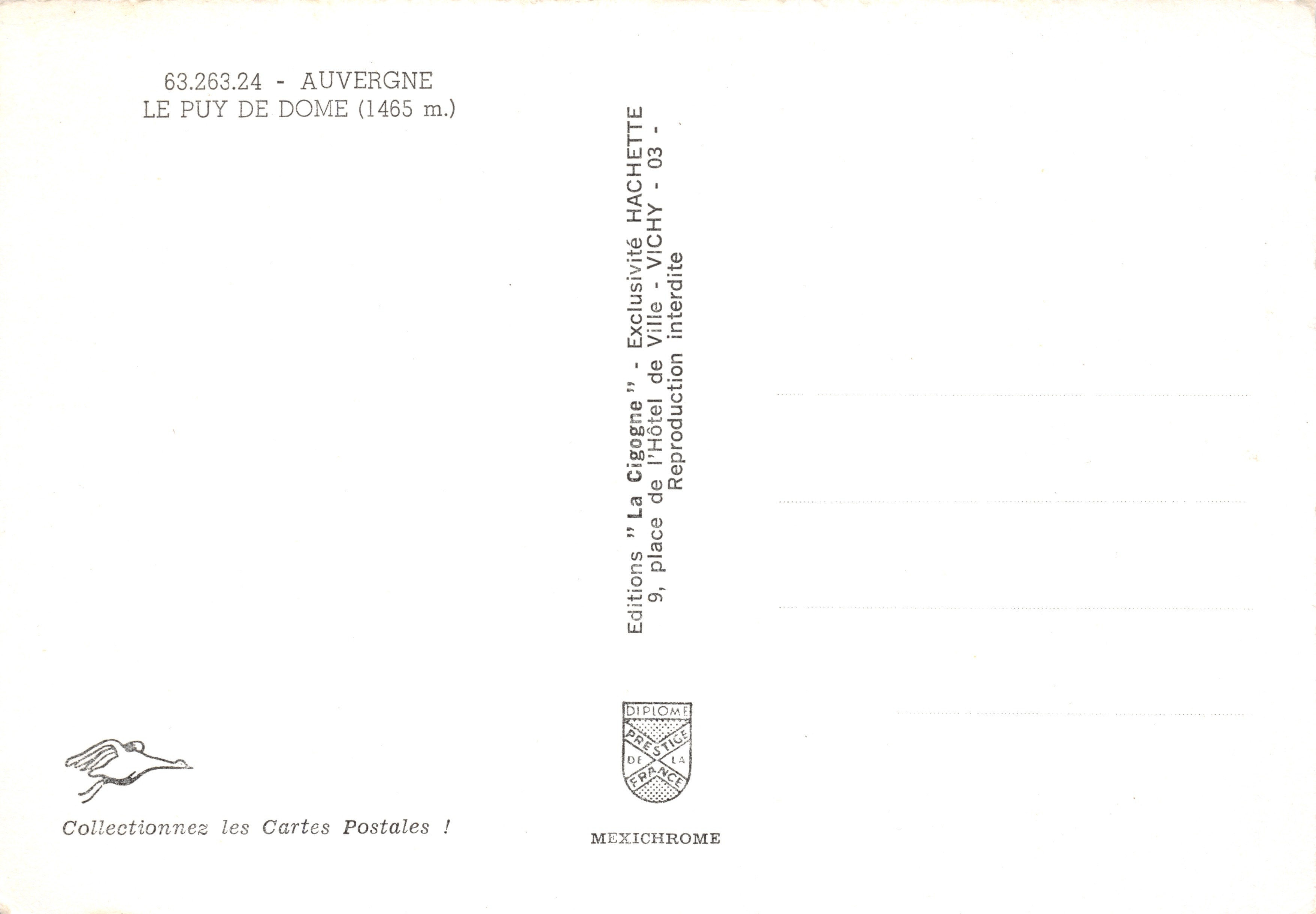 Le Puy de Dôme — Aussicht vom Gipfel mit Antenne — Verlag IRIS — Rückseite
