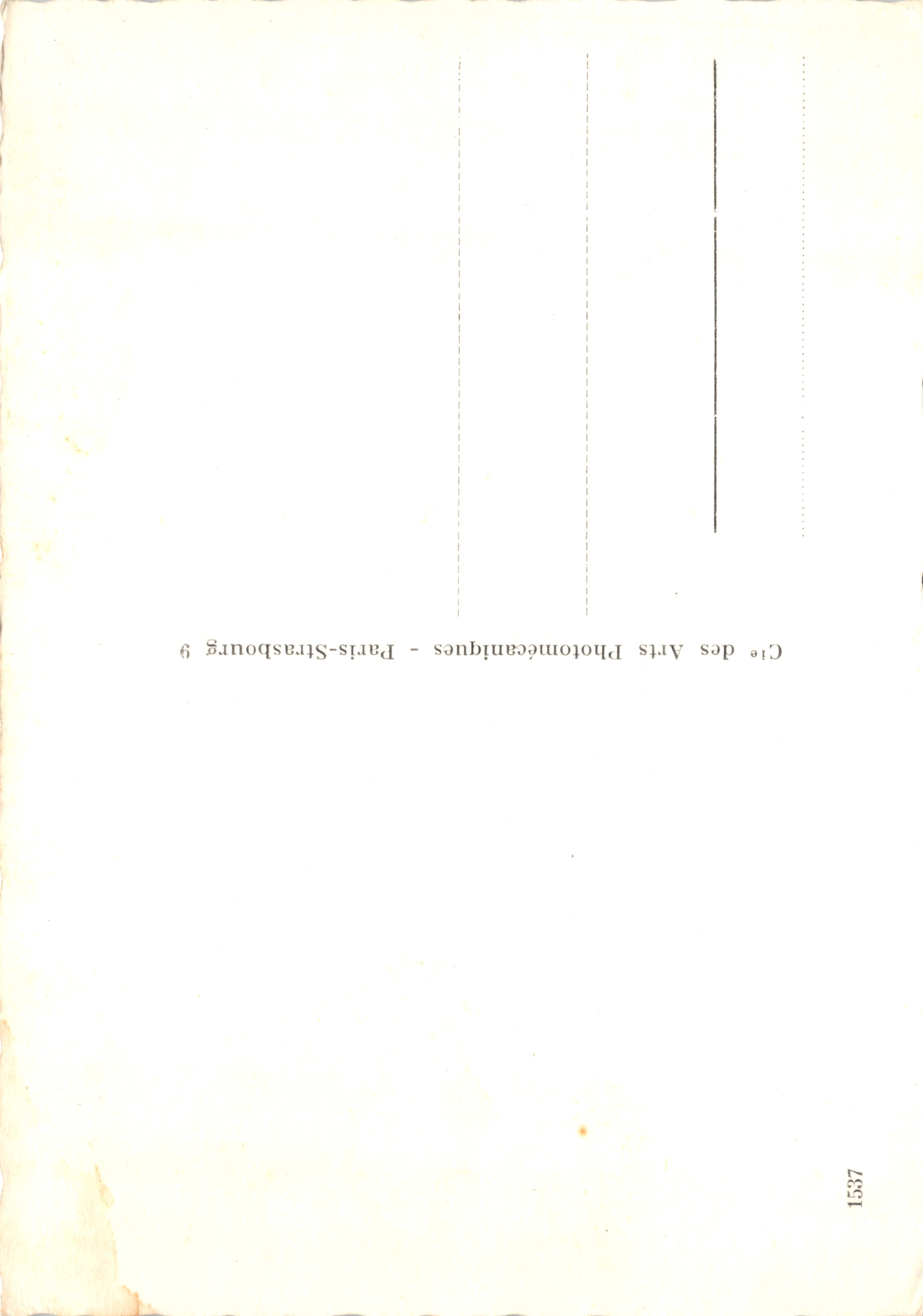 Rondrit door de Gorges du Cians en Daluïs — Beuil - Valberg — uitgever Cie des Arts Photomécániques, n° 1537 — Achterkant